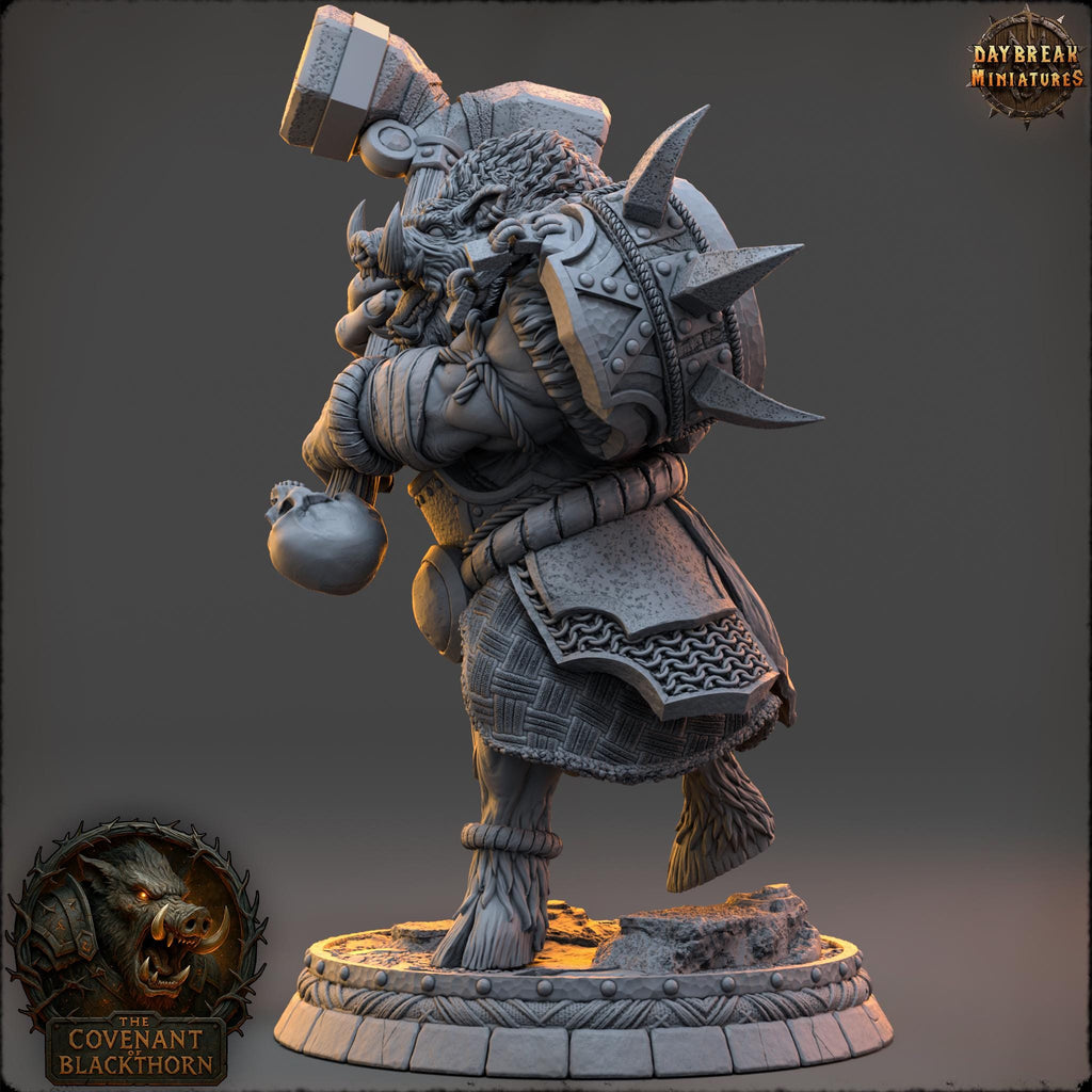Molga Embertusk | Daybreak Miniatures | Covenant of Blackthorn | RESIN| Fantasy | Horror | Wargaming | RPG | DnD | Gaming Miniature | Boar