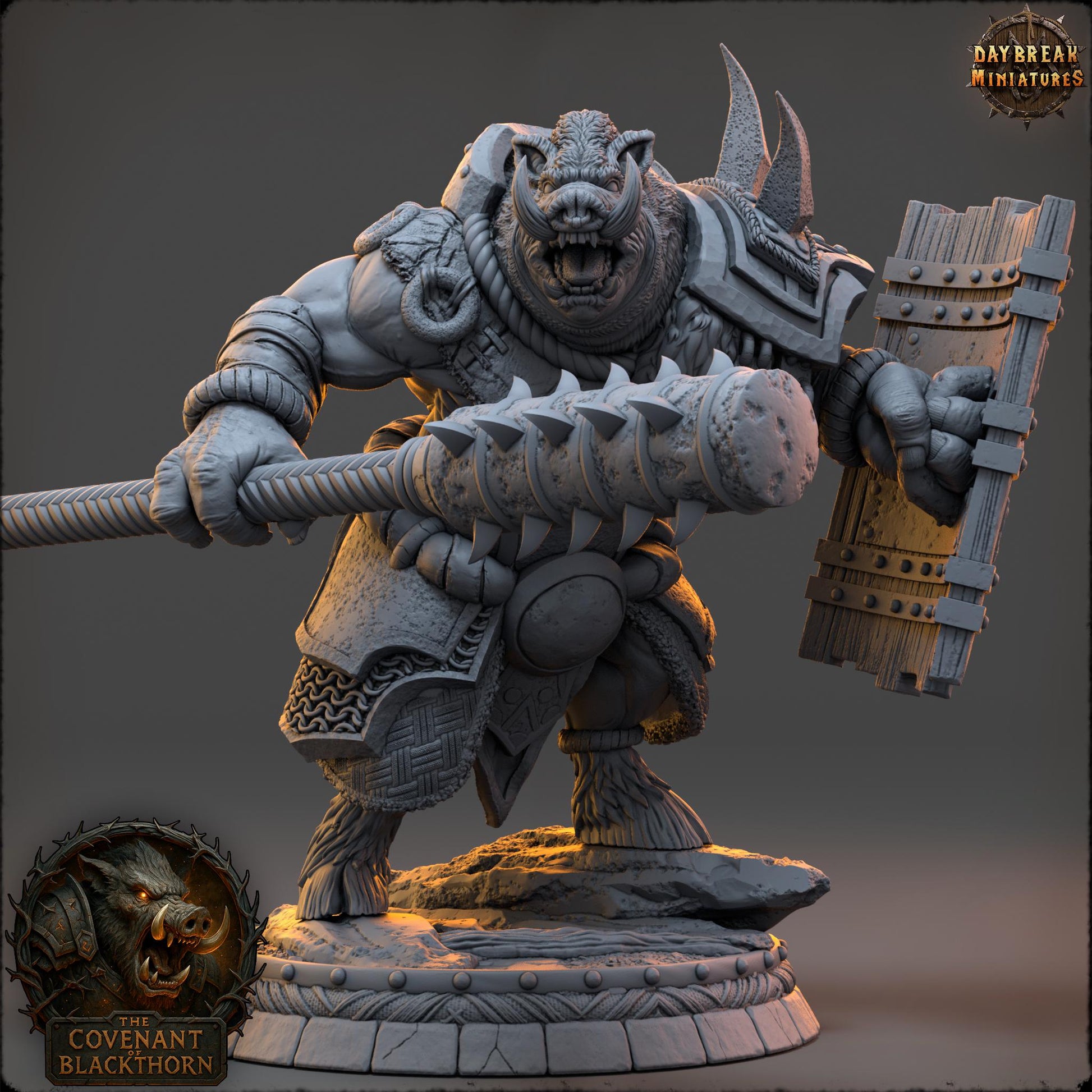 Tharna Ashgloom | Daybreak Miniatures | Covenant of Blackthorn | RESIN| Fantasy | Horror| Wargaming | RPG | DnD | Gaming Miniature | Boar