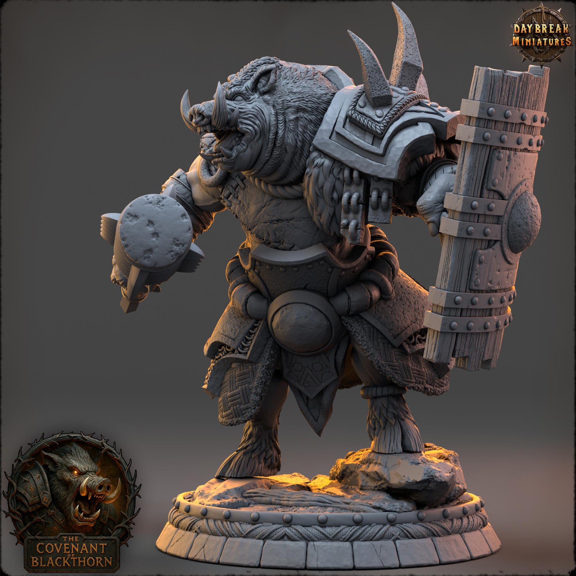 Tharna Ashgloom | Daybreak Miniatures | Covenant of Blackthorn | RESIN| Fantasy | Horror| Wargaming | RPG | DnD | Gaming Miniature | Boar