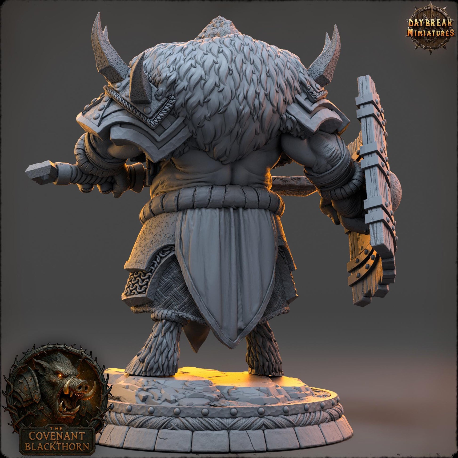 Ulgok Duskmaw | Daybreak Miniatures | Covenant of Blackthorn | RESIN| Fantasy | Horror| Wargaming | RPG | DnD | Gaming Miniature | Boar