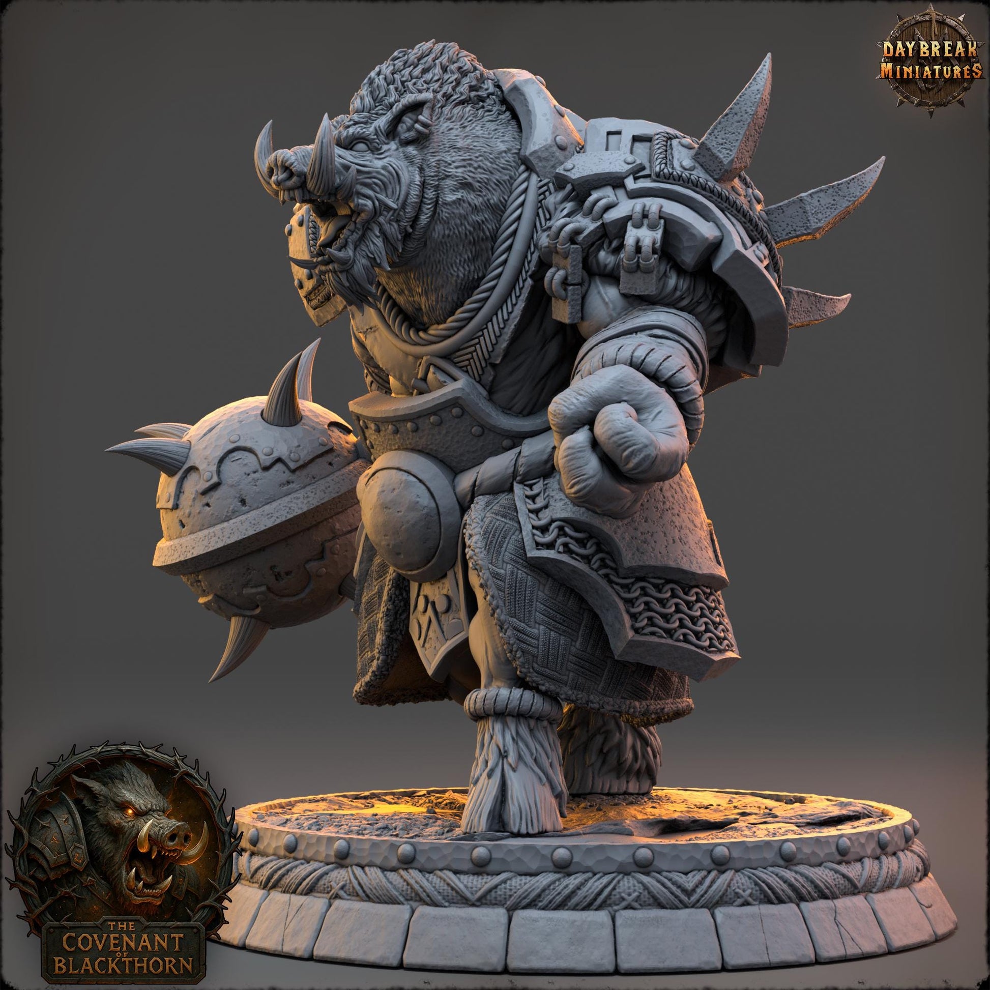 Vark Blighthorn | Daybreak Miniatures | Covenant of Blackthorn | RESIN| Fantasy | Horror| Wargaming | RPG | DnD | Gaming Miniature | Boar