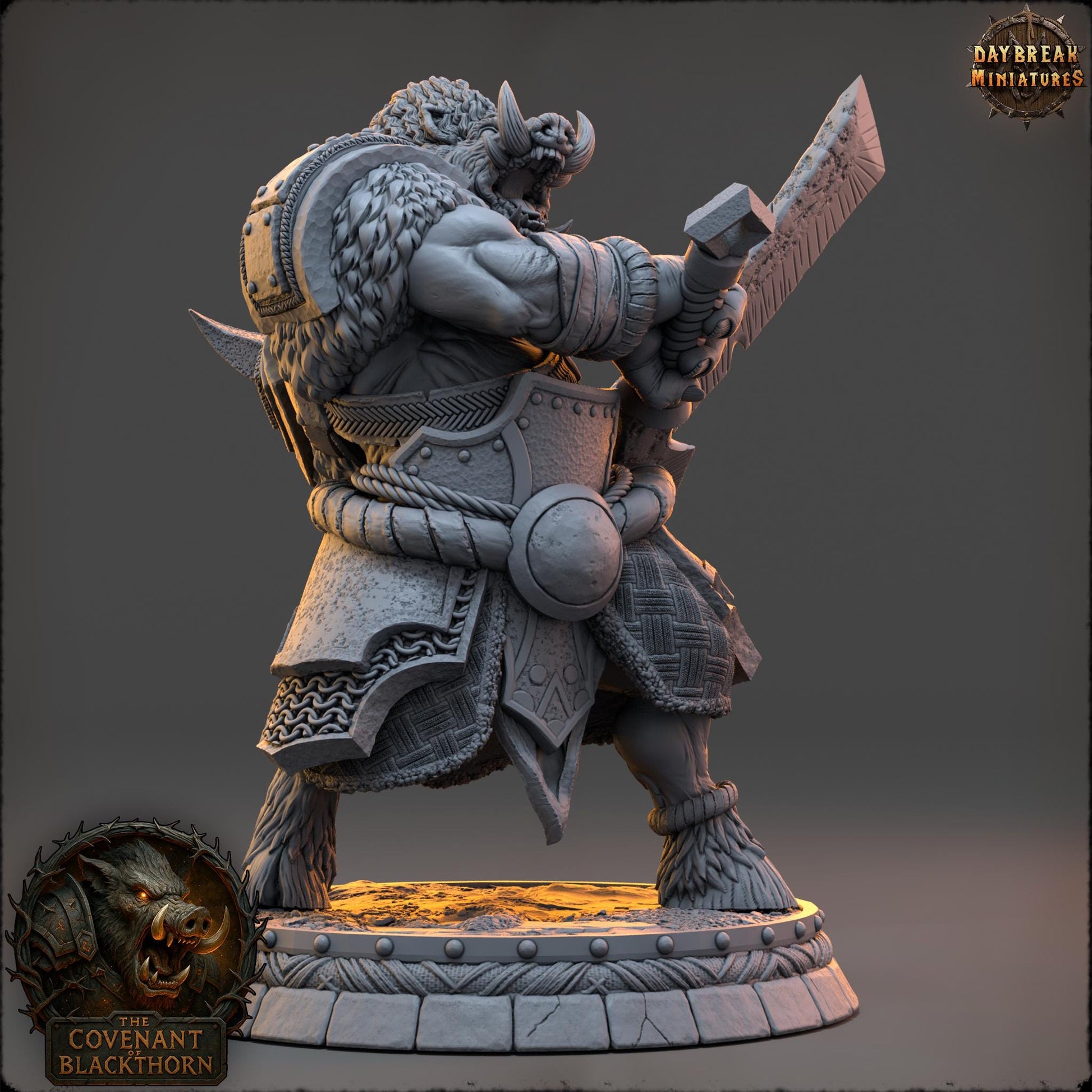 Yurth the Burrower | Daybreak Miniatures | Covenant of Blackthorn | RESIN| Fantasy | Horror| Wargaming | RPG | DnD | Gaming Miniature | Boar