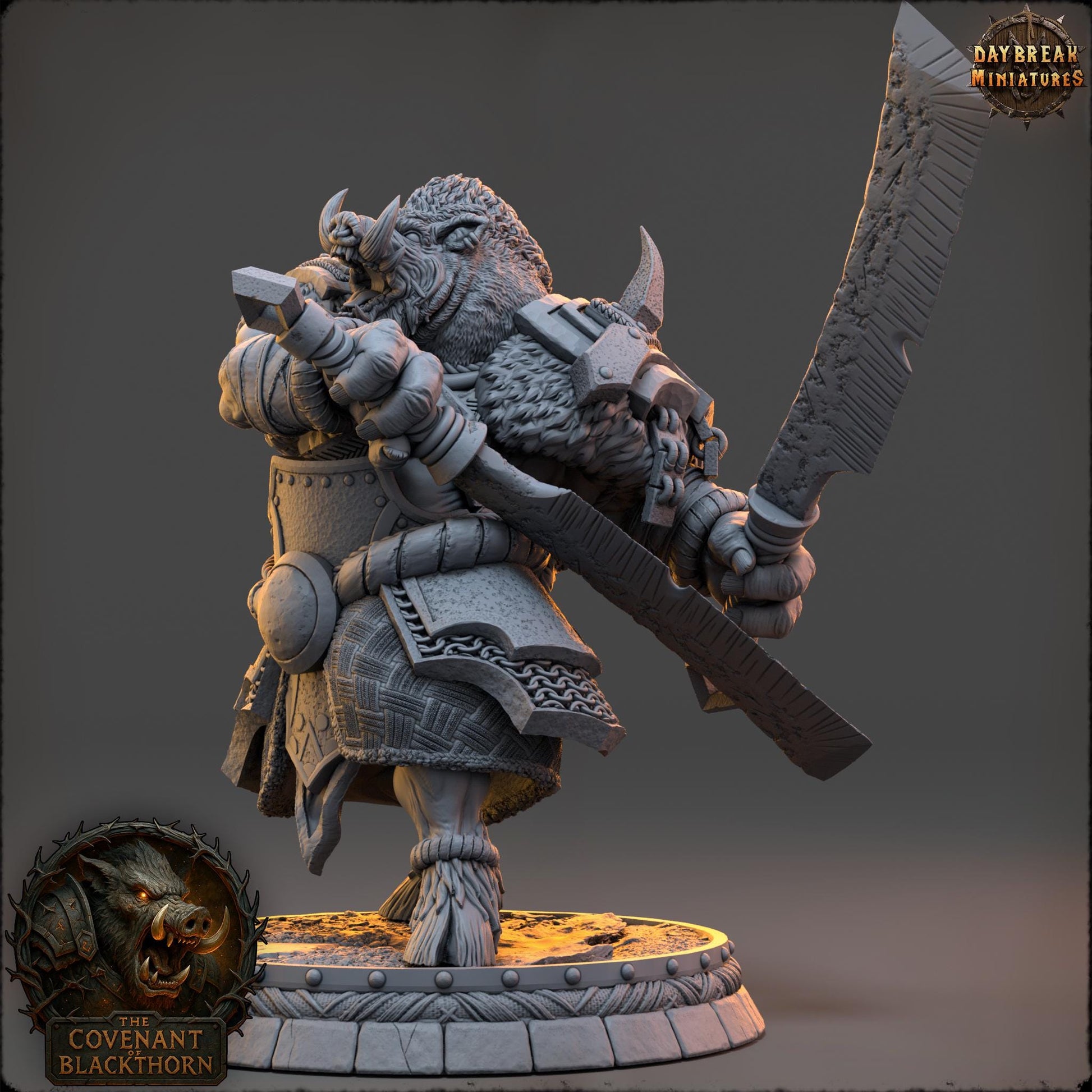Yurth the Burrower | Daybreak Miniatures | Covenant of Blackthorn | RESIN| Fantasy | Horror| Wargaming | RPG | DnD | Gaming Miniature | Boar