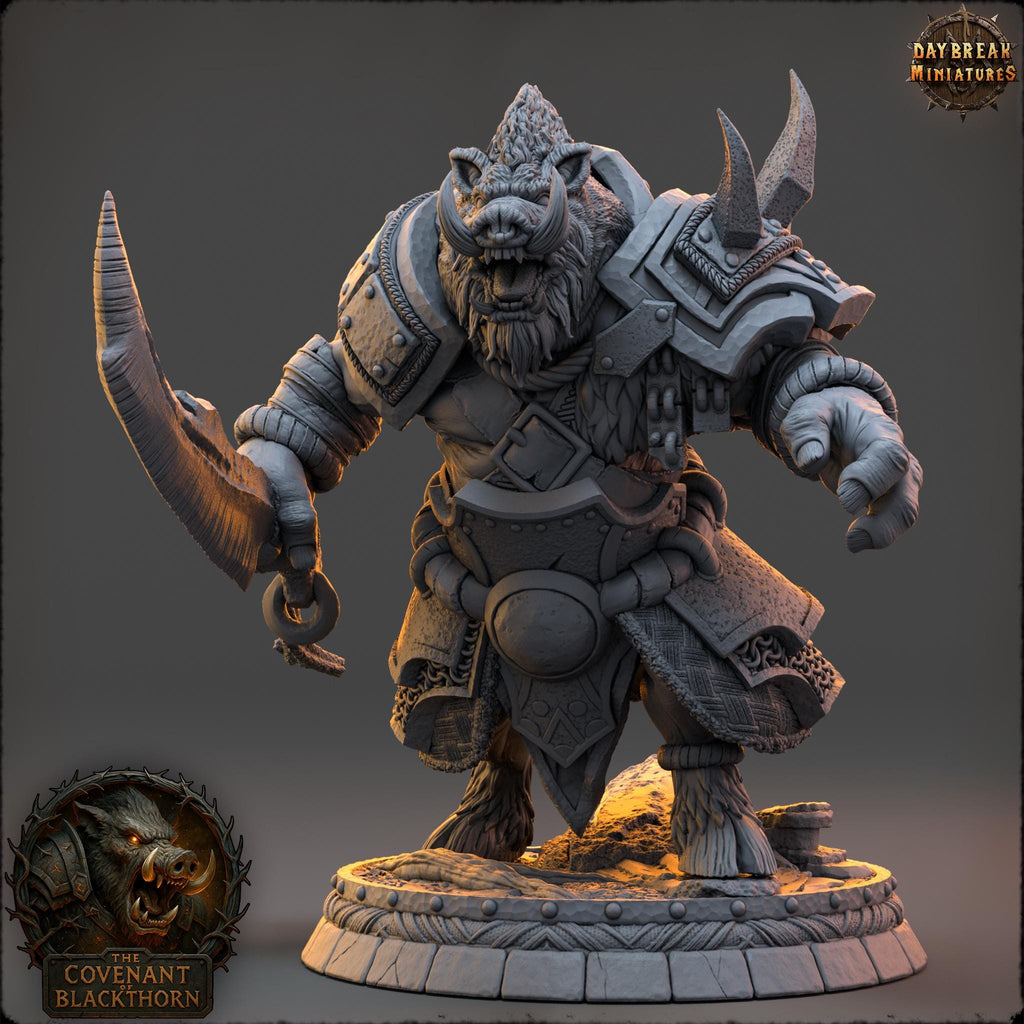 Zurka Mudroot | Daybreak Miniatures | Covenant of Blackthorn | RESIN| Fantasy | Horror| Wargaming | RPG | DnD | Gaming Miniature | Boar
