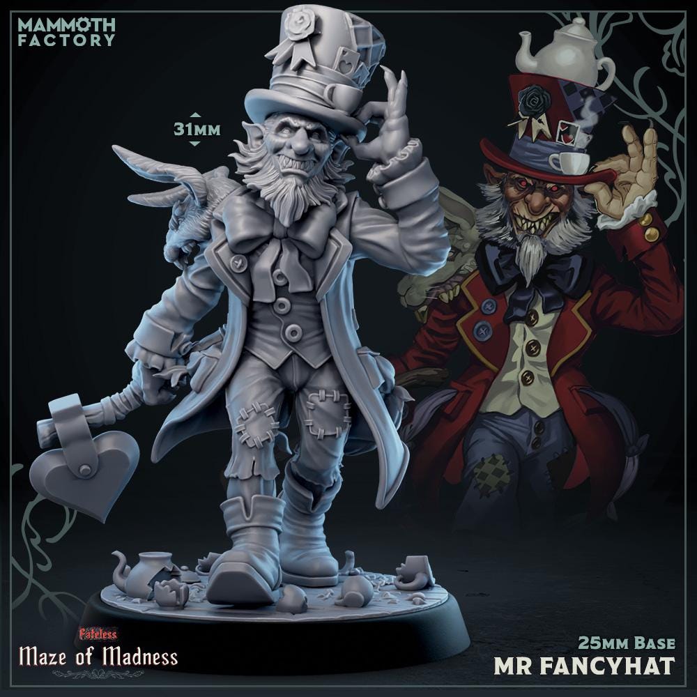 Mr Fancyhat | Mammoth Factory | Maze of Madness | RESIN | Fantasy | DnD | RPG | Tabletop | Gaming Miniatures | Character Model