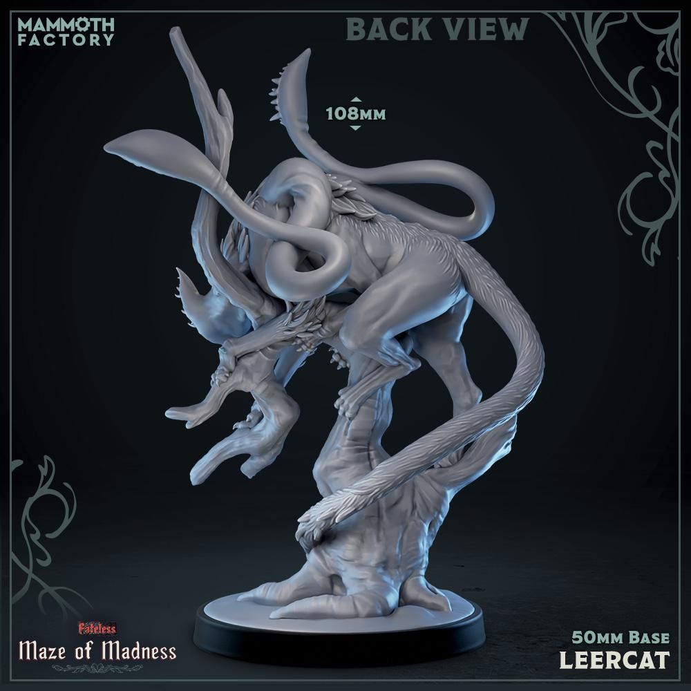 The Leercat | Mammoth Factory | Maze of Madness | RESIN | Fantasy | DnD | RPG | Tabletop | Gaming Miniatures | Beast Model