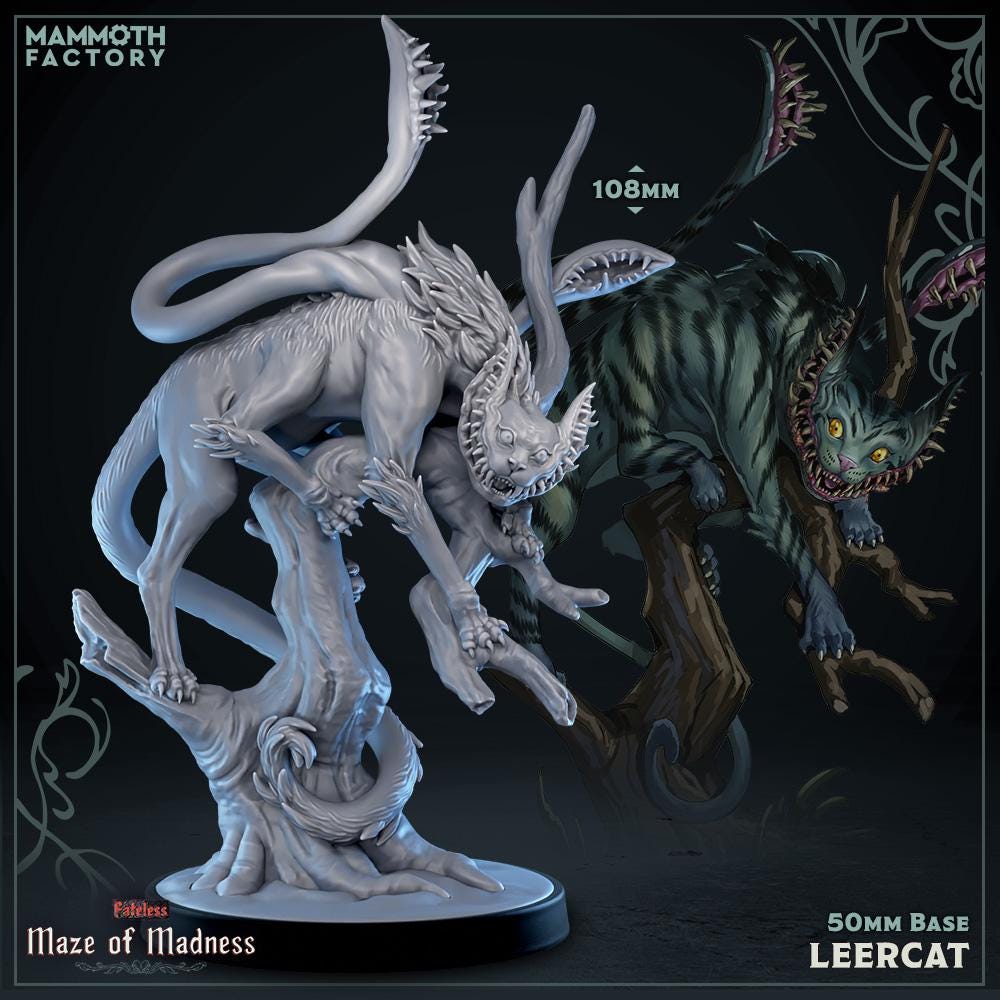 The Leercat | Mammoth Factory | Maze of Madness | RESIN | Fantasy | DnD | RPG | Tabletop | Gaming Miniatures | Beast Model