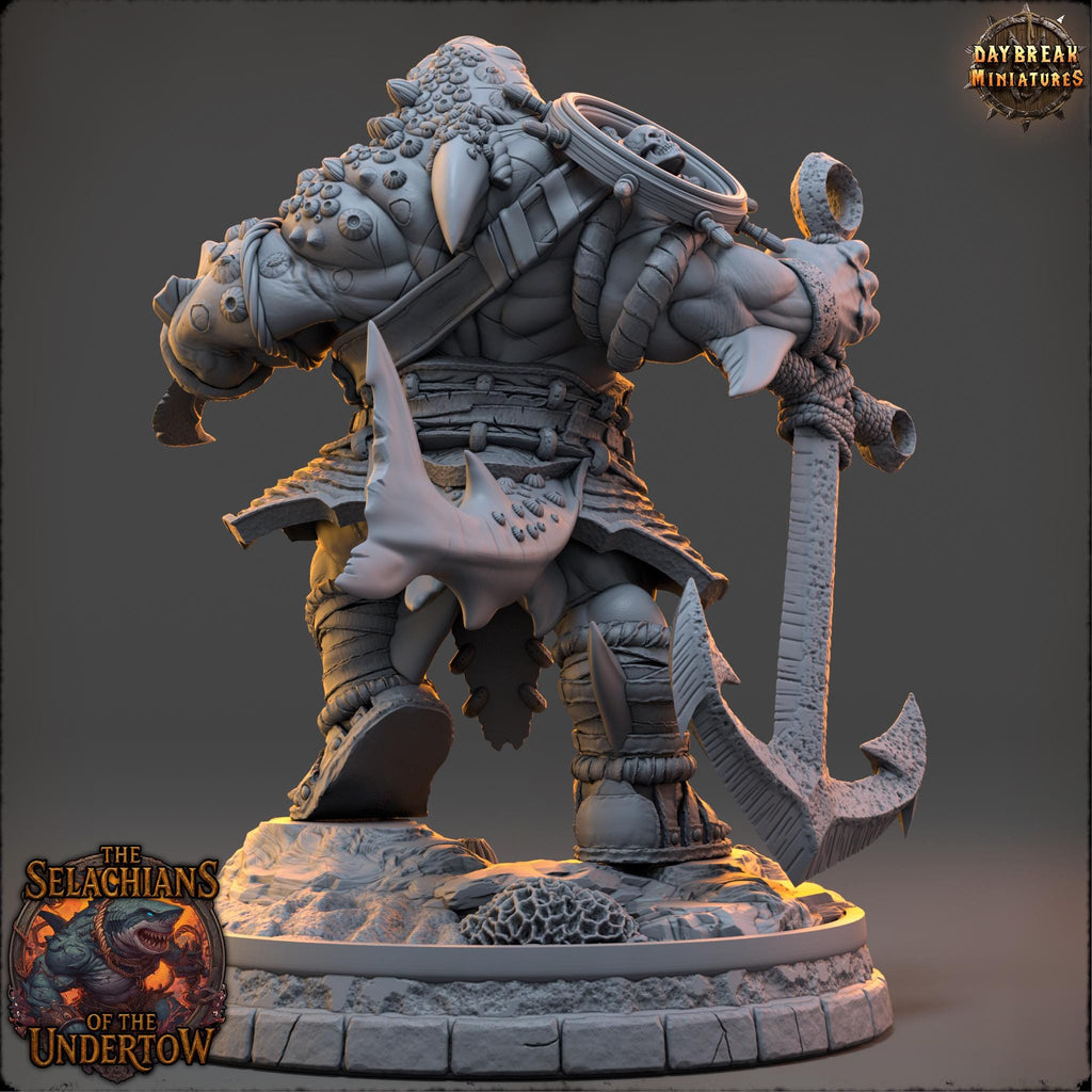 Granneth Wave-Eater | Daybreak Miniatures | Selachians of the Undertow | RESIN | Fantasy | Horror | 40K | RPG | DnD | Miniature