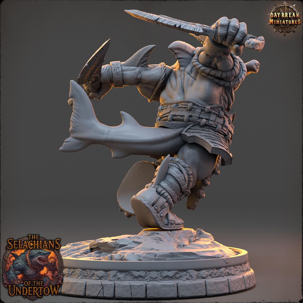 Kosh Velmarn | Daybreak Miniatures | Selachians of the Undertow | RESIN | Fantasy | Horror | 40K | RPG | DnD | Miniature