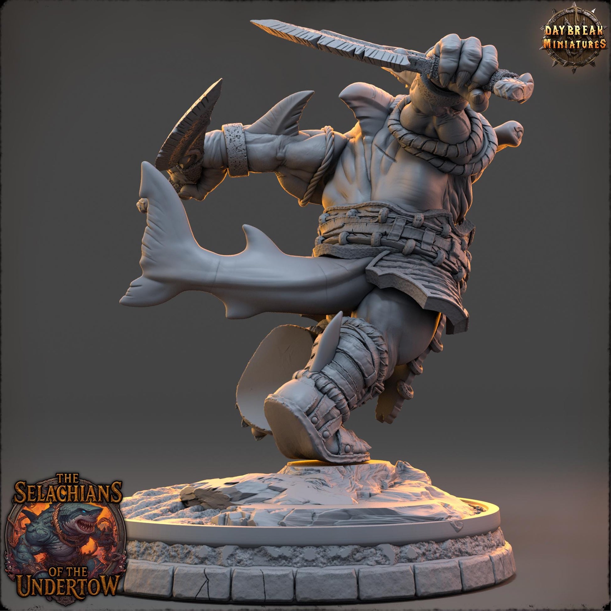 Kosh Velmarn | Daybreak Miniatures | Selachians of the Undertow | RESIN | Fantasy | Horror | 40K | RPG | DnD | Miniature