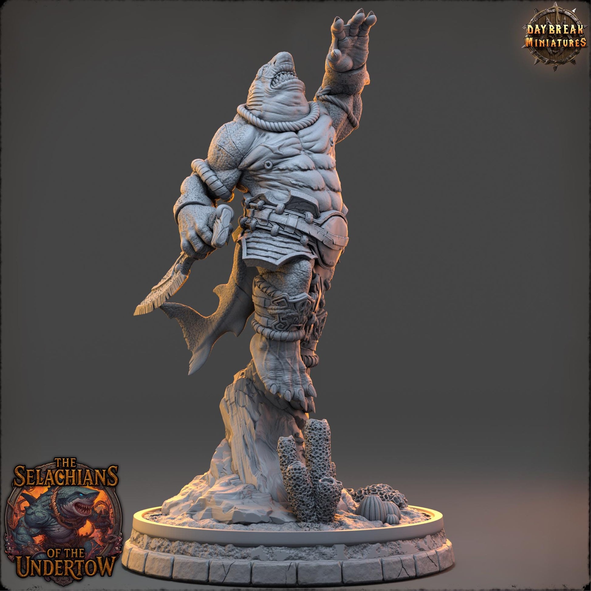 Nymor Spineslick | Daybreak Miniatures | Selachians of the Undertow | RESIN | Fantasy | Horror | 40K | RPG | DnD | Miniature