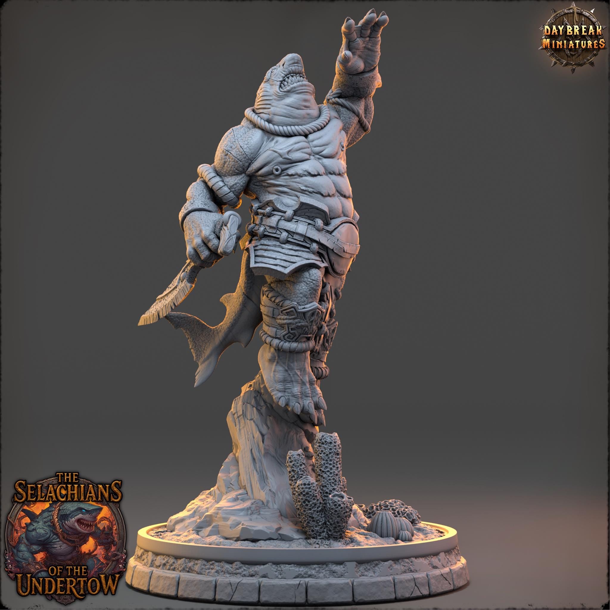 Nymor Spineslick | Daybreak Miniatures | Selachians of the Undertow | RESIN | Fantasy | Horror | 40K | RPG | DnD | Miniature