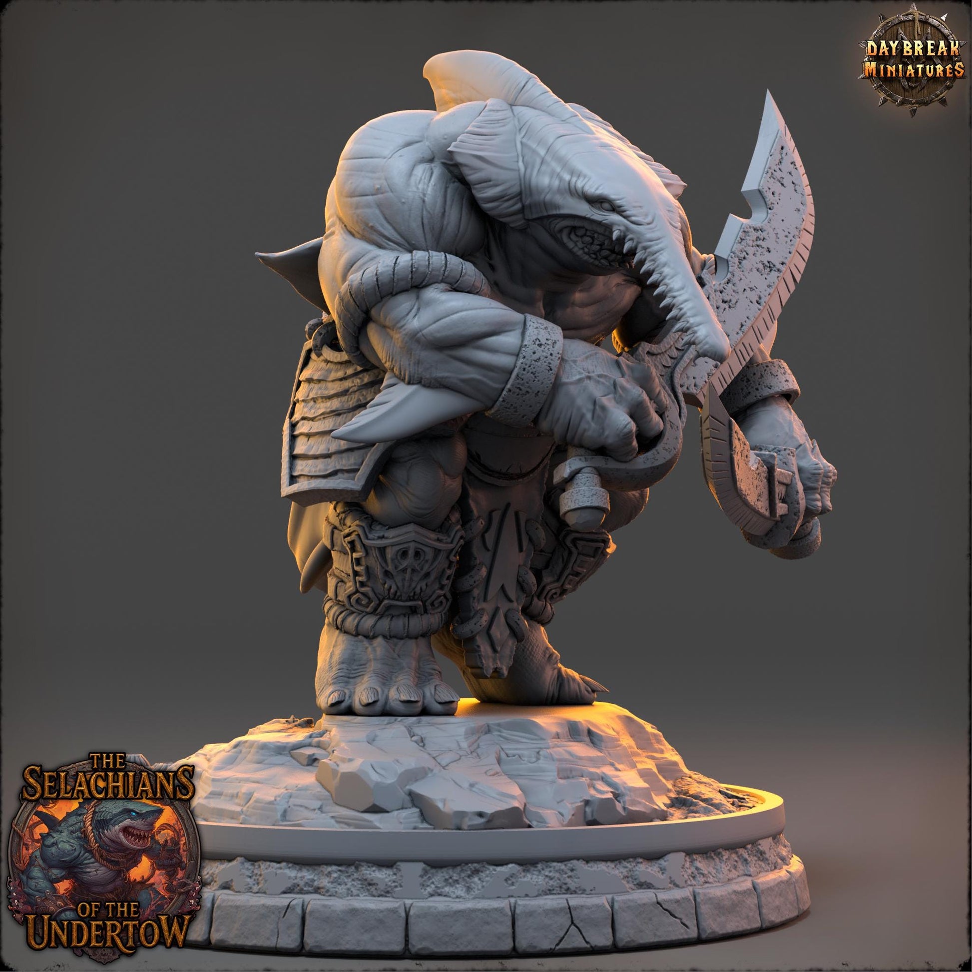 Ruun-Tal Driftbane | Daybreak Miniatures | Selachians of the Undertow | RESIN | Fantasy | Horror | 40K | RPG | DnD | Miniature