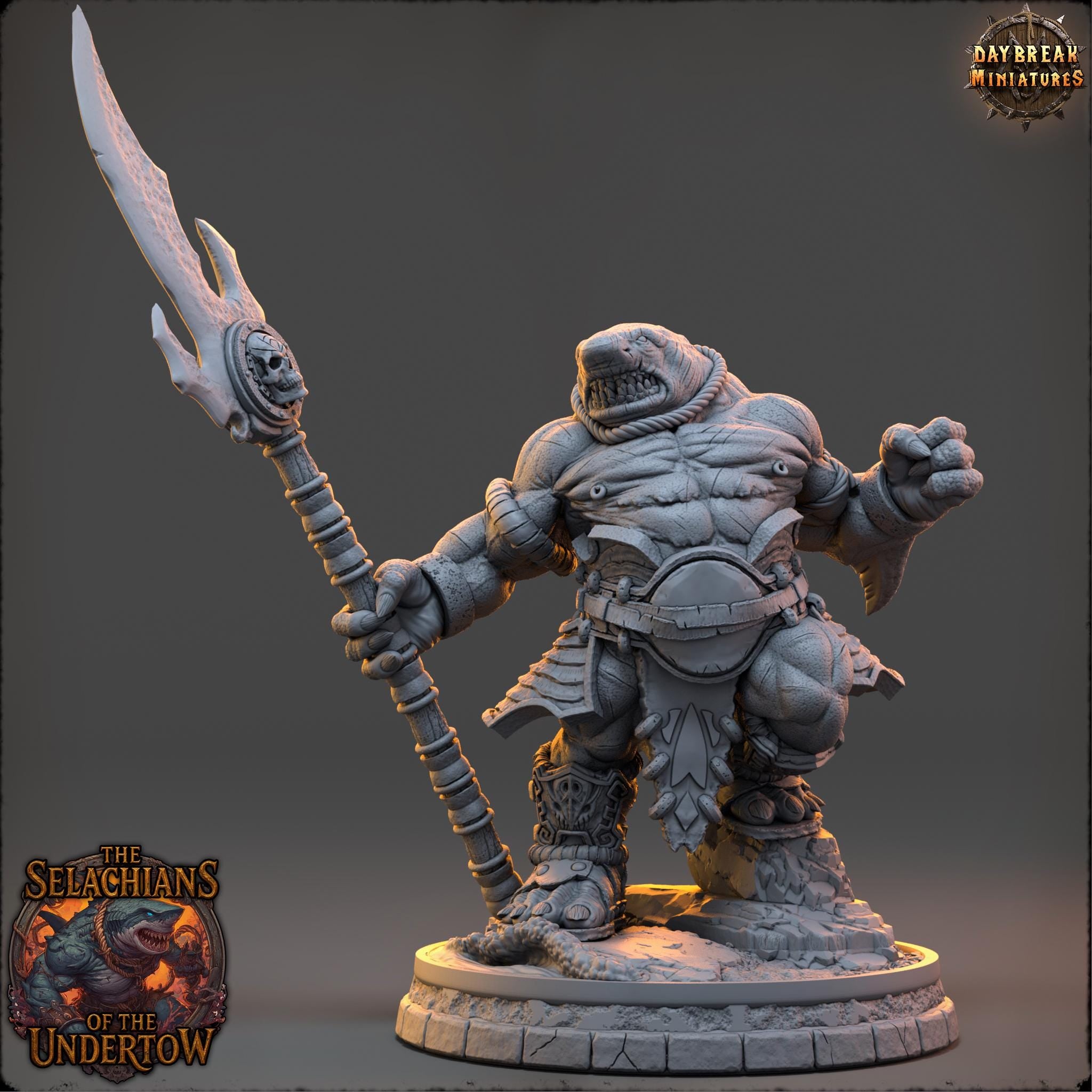 Urran Shellpiercer | Daybreak Miniatures | Selachians of the Undertow | RESIN | Fantasy | Horror | 40K | DnD | Miniature