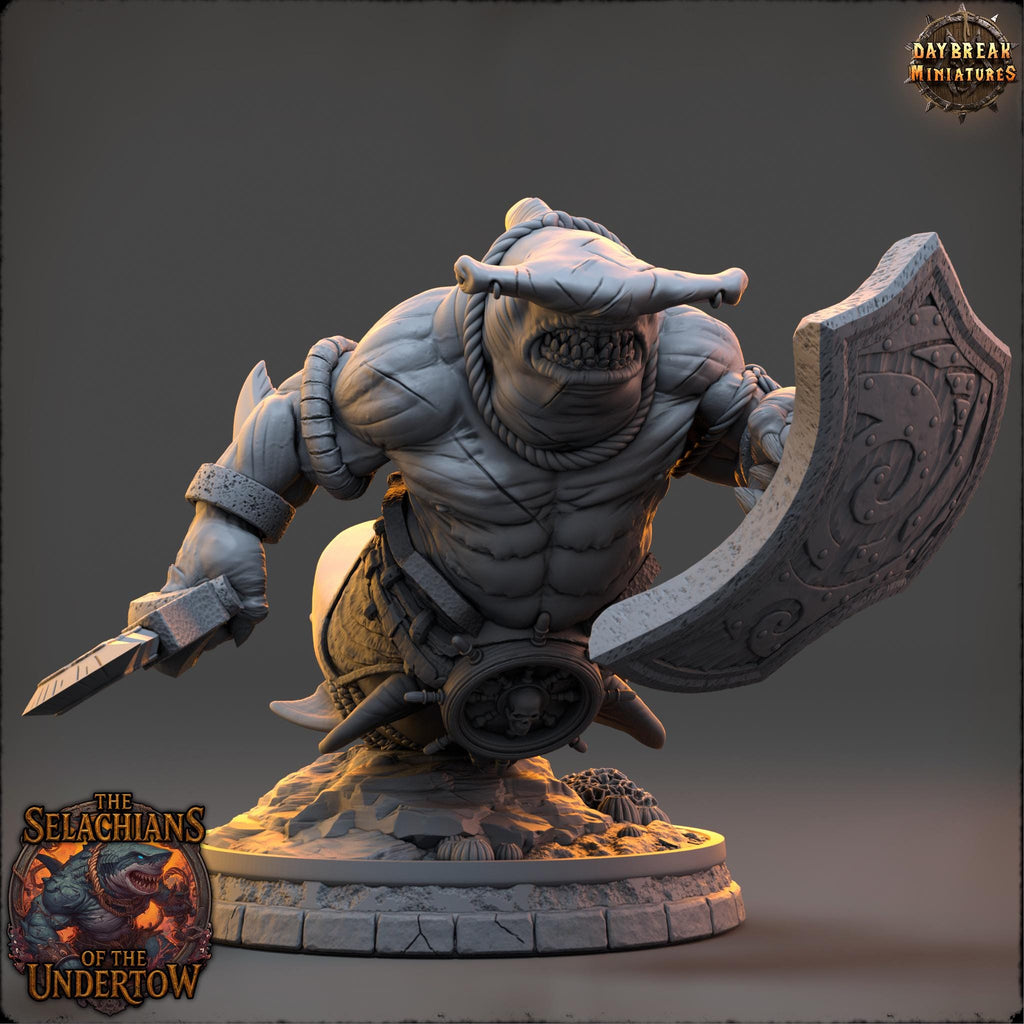 Veshraak Onefin | Daybreak Miniatures | Selachians of the Undertow | RESIN | Fantasy | Horror | 40K | DnD | Miniature