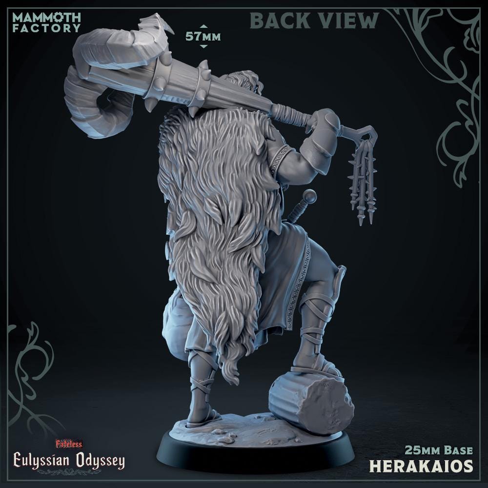 Herakaios | Mammoth Factory | Fateless - Eulyssian Odyssey | Fantasy | DnD | RPG | Tabletop | Gaming | Miniatures | Character Model | Hero