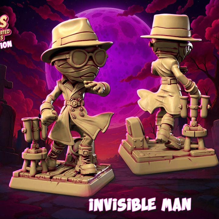 Invisible Man | Heroes N Beasts | RESIN | Chubheads Edition Classic Monsters | DnD | RPG Tabletop | Miniature | Movie Monster