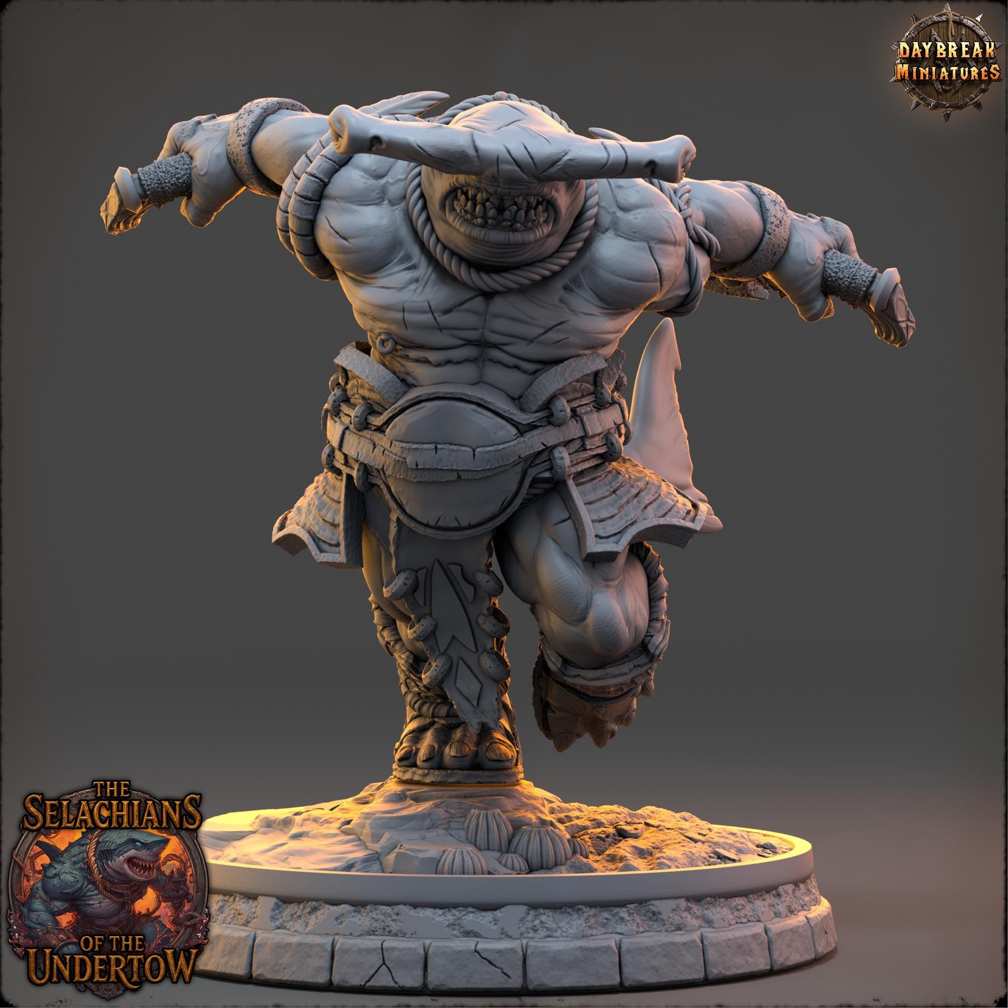 Kosh Velmarn | Daybreak Miniatures | Selachians of the Undertow | RESIN | Fantasy | Horror | 40K | RPG | DnD | Miniature