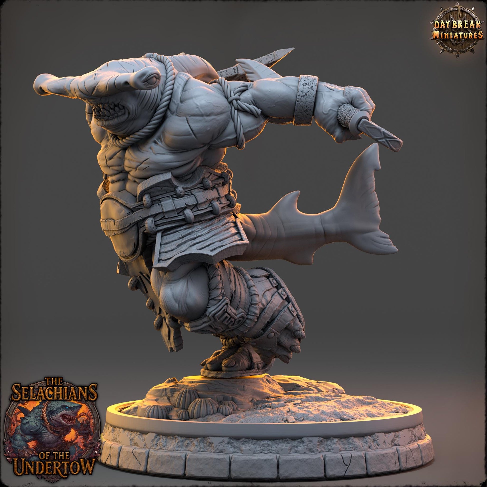 Kosh Velmarn | Daybreak Miniatures | Selachians of the Undertow | RESIN | Fantasy | Horror | 40K | RPG | DnD | Miniature