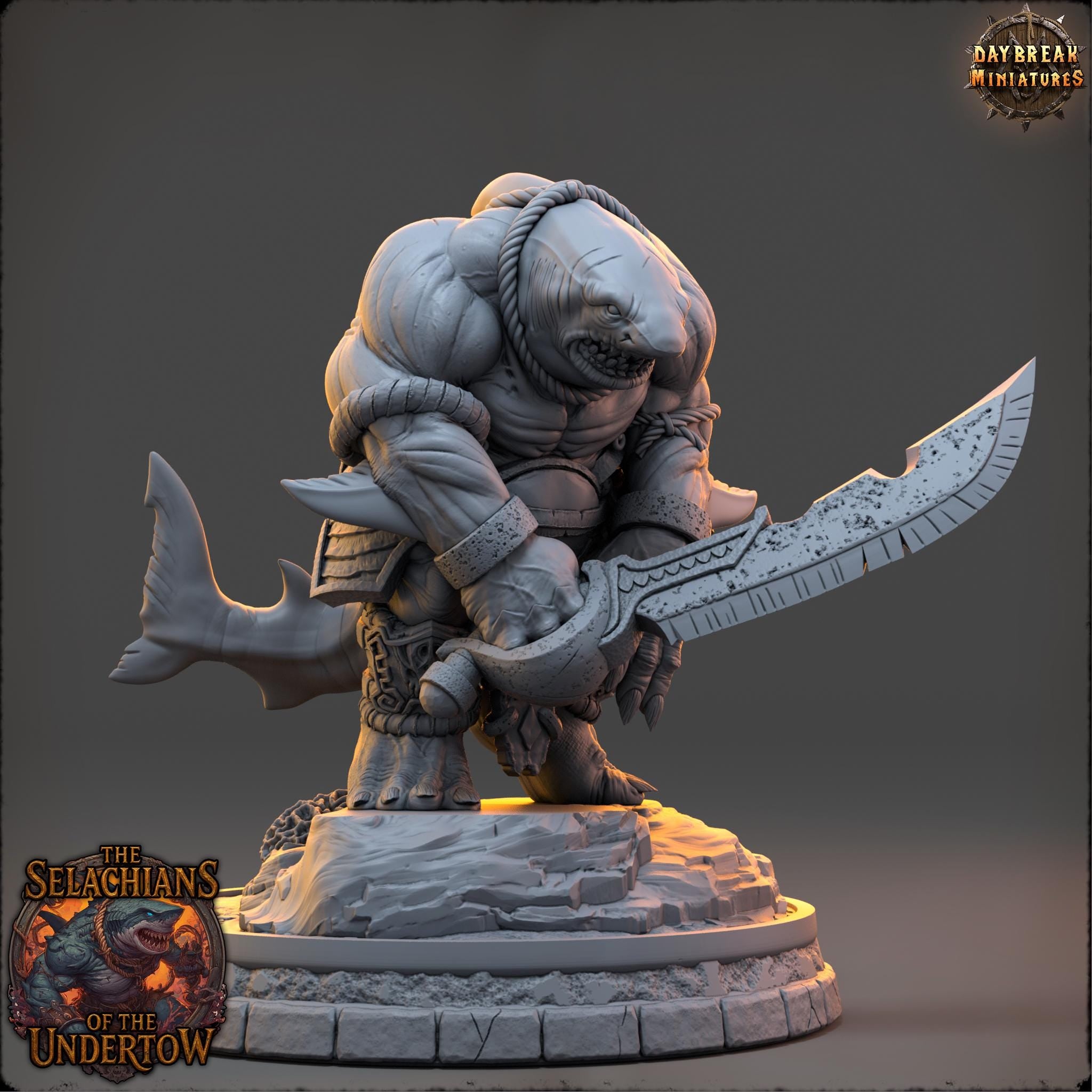 Olveth Tidewound | Daybreak Miniatures | Selachians of the Undertow | RESIN | Fantasy | Horror | 40K | RPG | DnD | Miniature