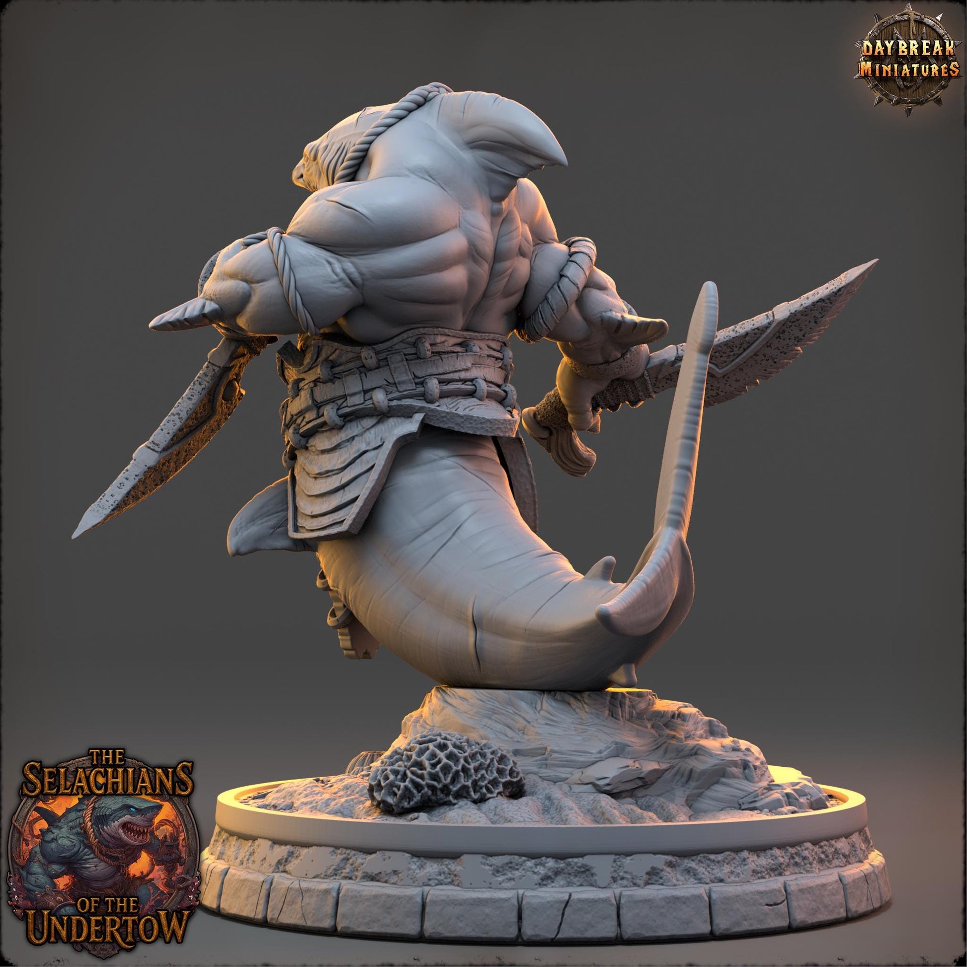 Thal Korrun â€” Blade of the Undertow | Daybreak Miniatures | Selachians of the Undertow | RESIN | Fantasy | Horror | 40K | DnD | Miniature