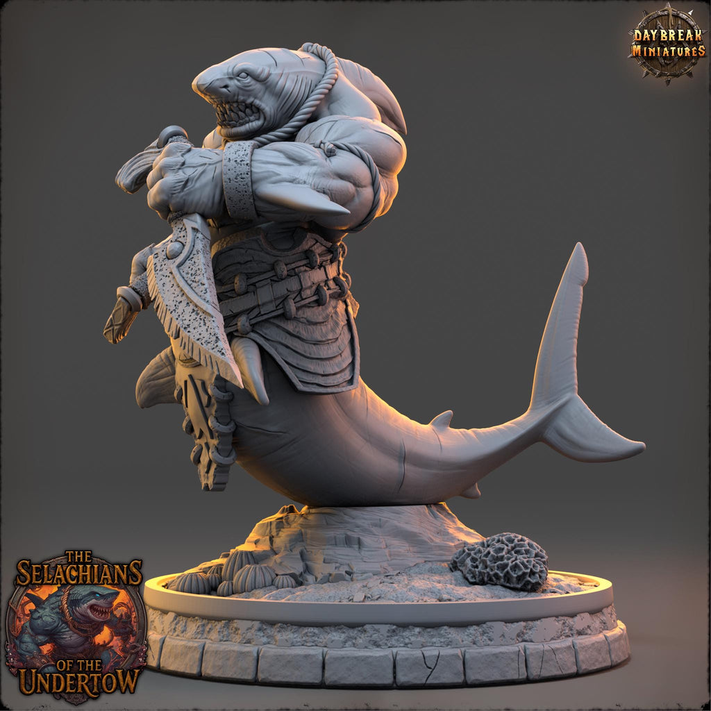 Thal Korrun â€” Blade of the Undertow | Daybreak Miniatures | Selachians of the Undertow | RESIN | Fantasy | Horror | 40K | DnD | Miniature