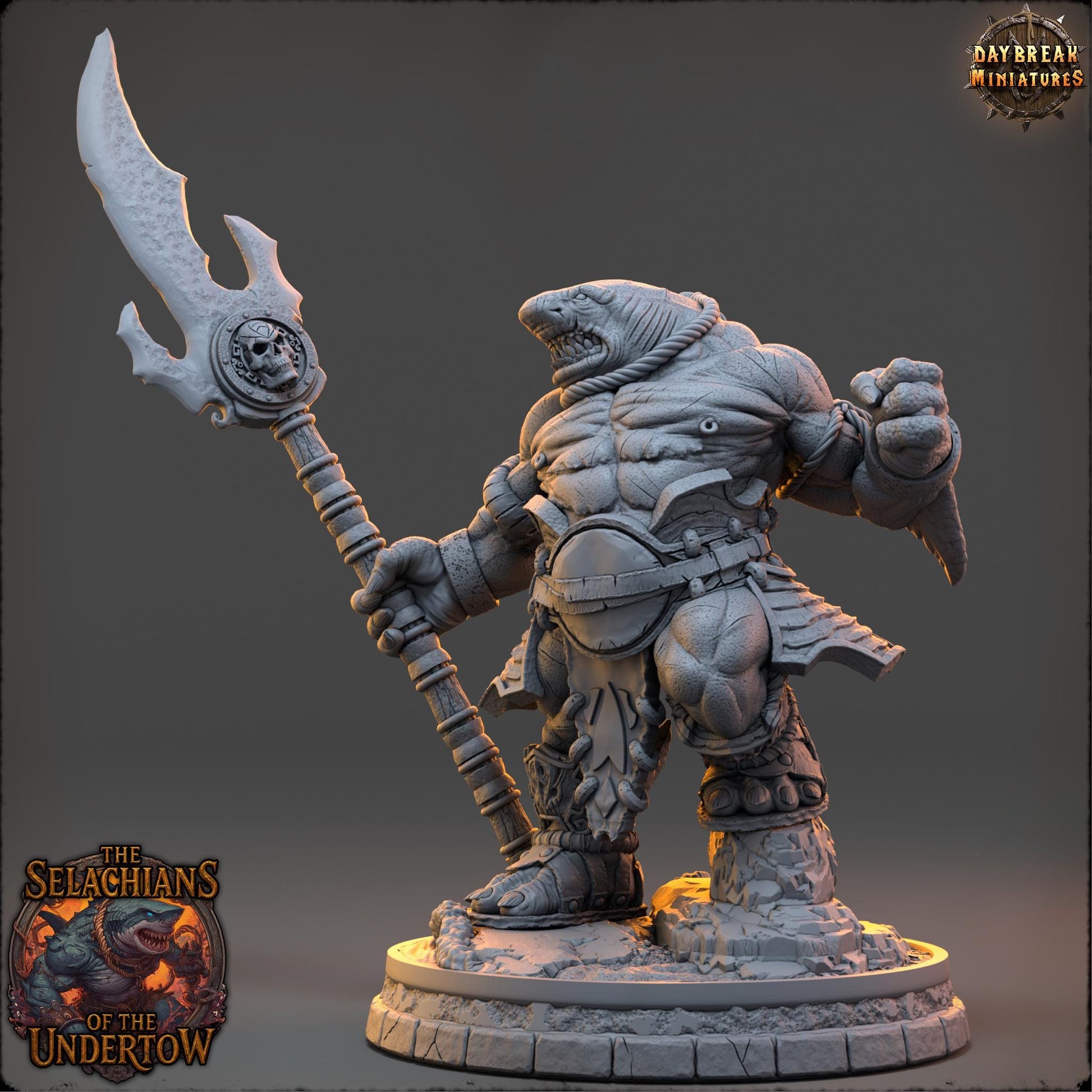 Urran Shellpiercer | Daybreak Miniatures | Selachians of the Undertow | RESIN | Fantasy | Horror | 40K | DnD | Miniature