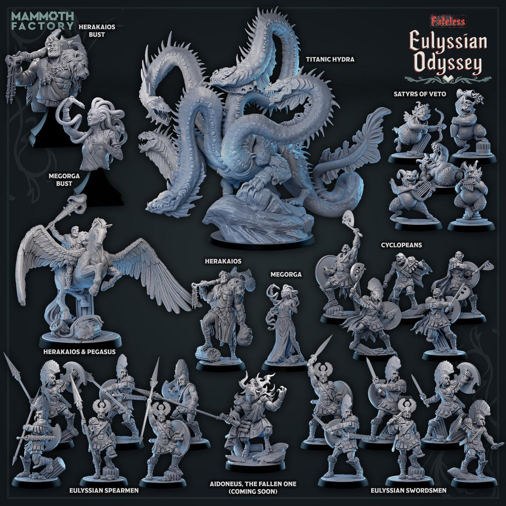 Megorga | Mammoth Factory | Fateless - Eulyssian Odyssey | Fantasy | DnD | RPG | Tabletop | Gaming | Miniatures | Character Model | Hero