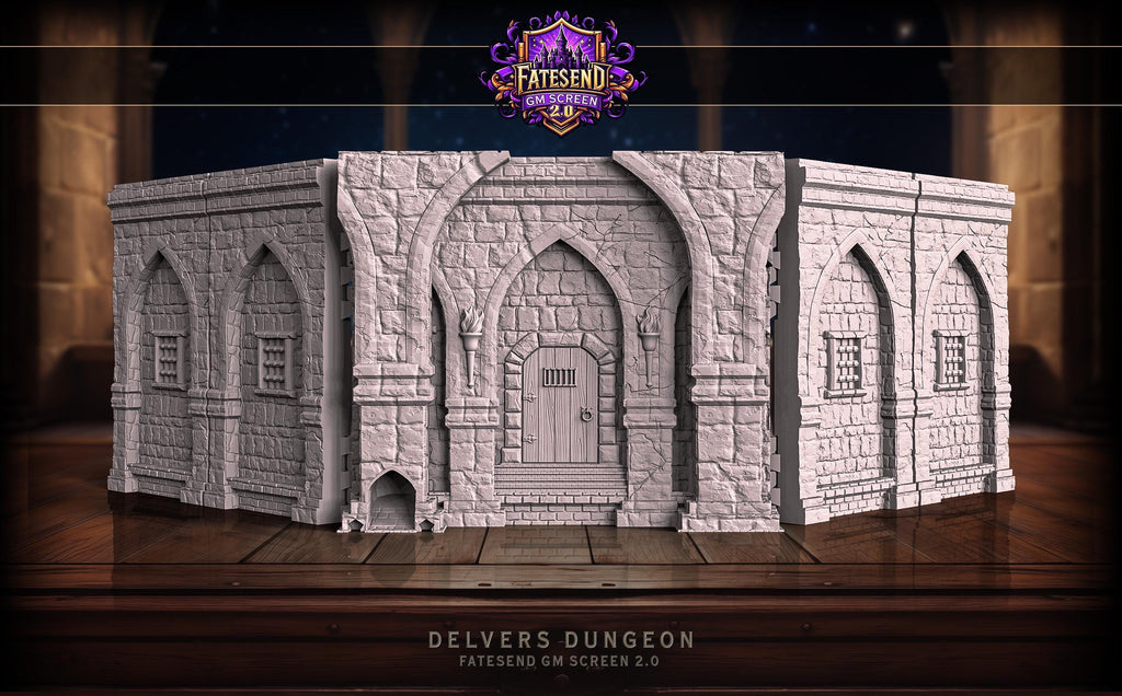 Delver's Dungeon Game Master Screen Dice Tower Combo | Fates End | DnD | RPG | Tabletop Gaming | Dungeon Master