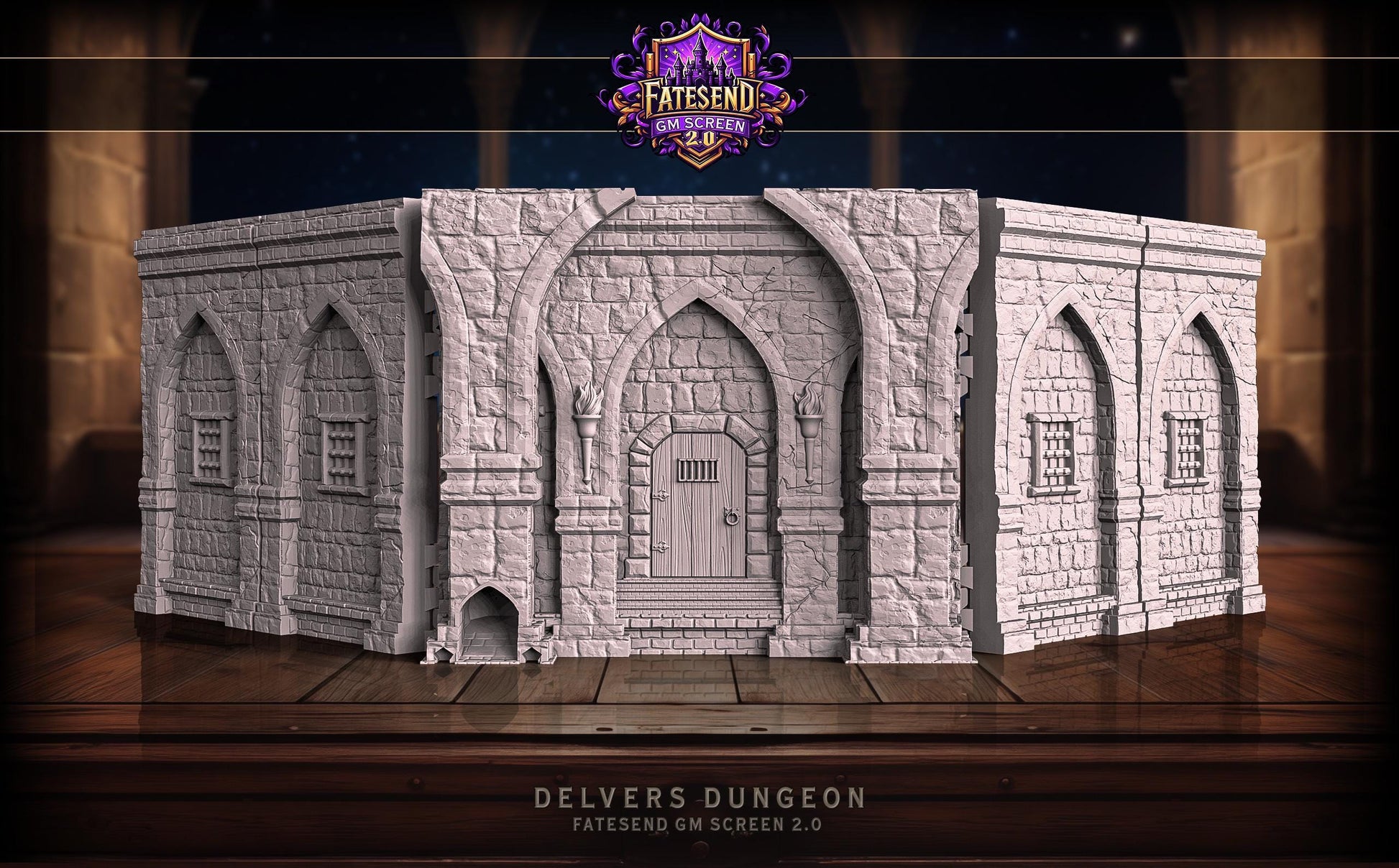 Delver's Dungeon Game Master Screen Dice Tower Combo | Fates End | DnD | RPG | Tabletop Gaming | Dungeon Master