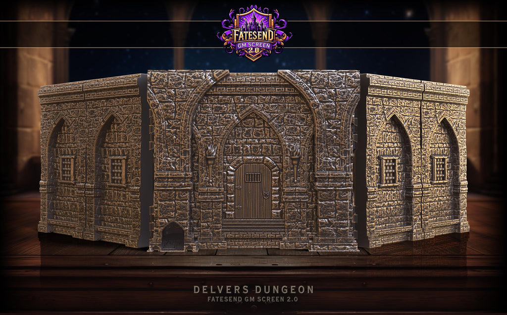 Delver's Dungeon Game Master Screen Dice Tower Combo | Fates End | DnD | RPG | Tabletop Gaming | Dungeon Master