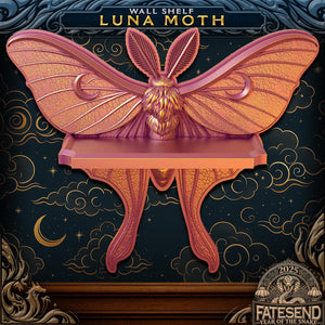 Luna Moth Mini Shelf | Fates End | Fantasy | Gamer Gift | Wall Mounted TTRPG Miniature Display