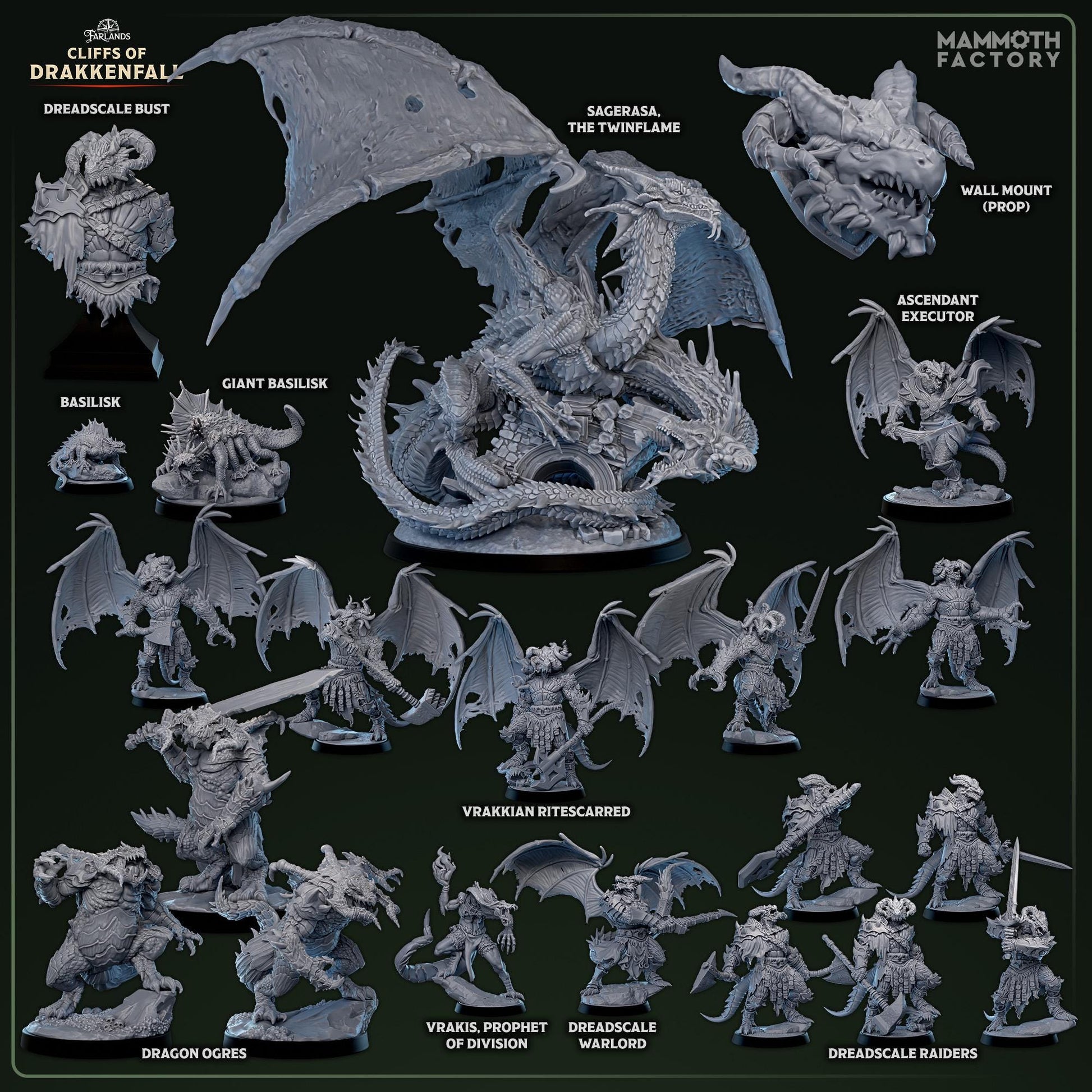 Vrakis Prophet of Division | Mammoth Factory | Cliffs of Drakkenfall | RESIN | Fantasy | DnD | RPG | Tabletop | Miniature | Snake Creature