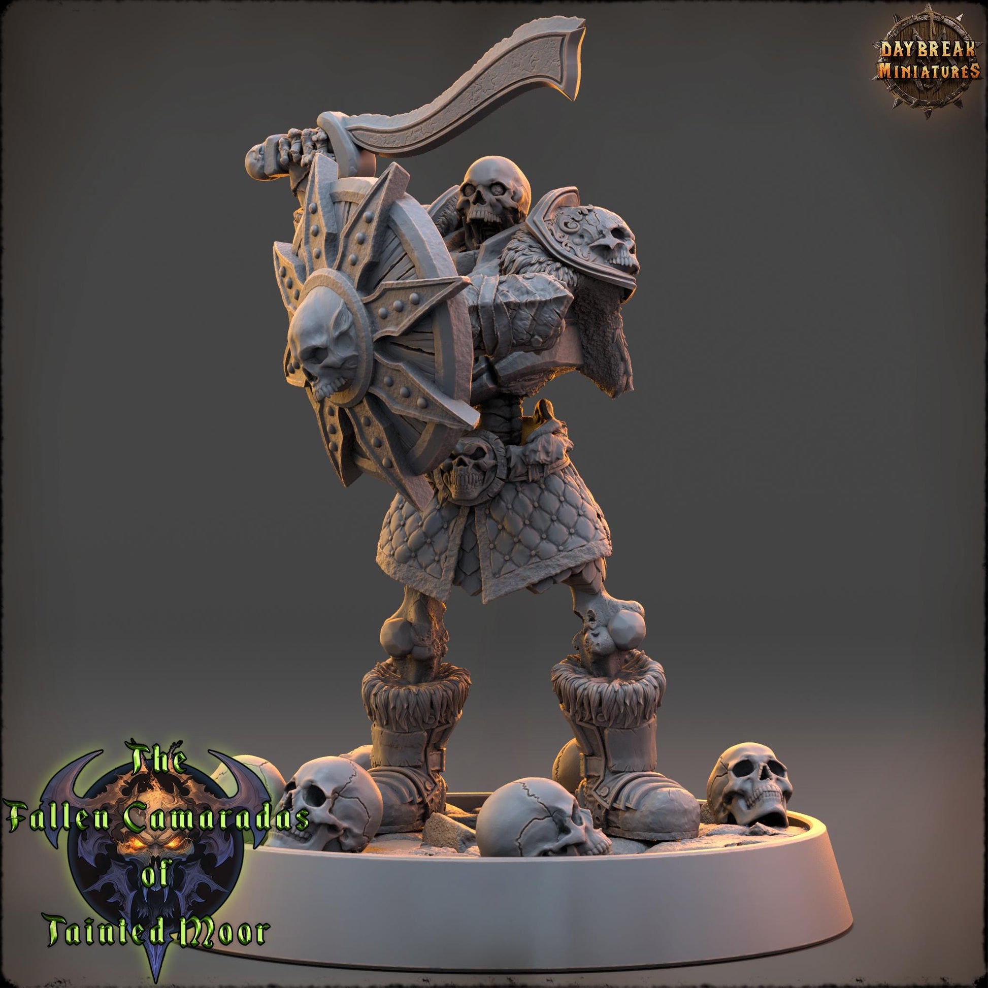 Wight Knight of the Bone Legion | Daybreak Miniatures | Fallen Camaradas Tainted Moor | RESIN | Fantasy | Wargaming | RPG | Character Model