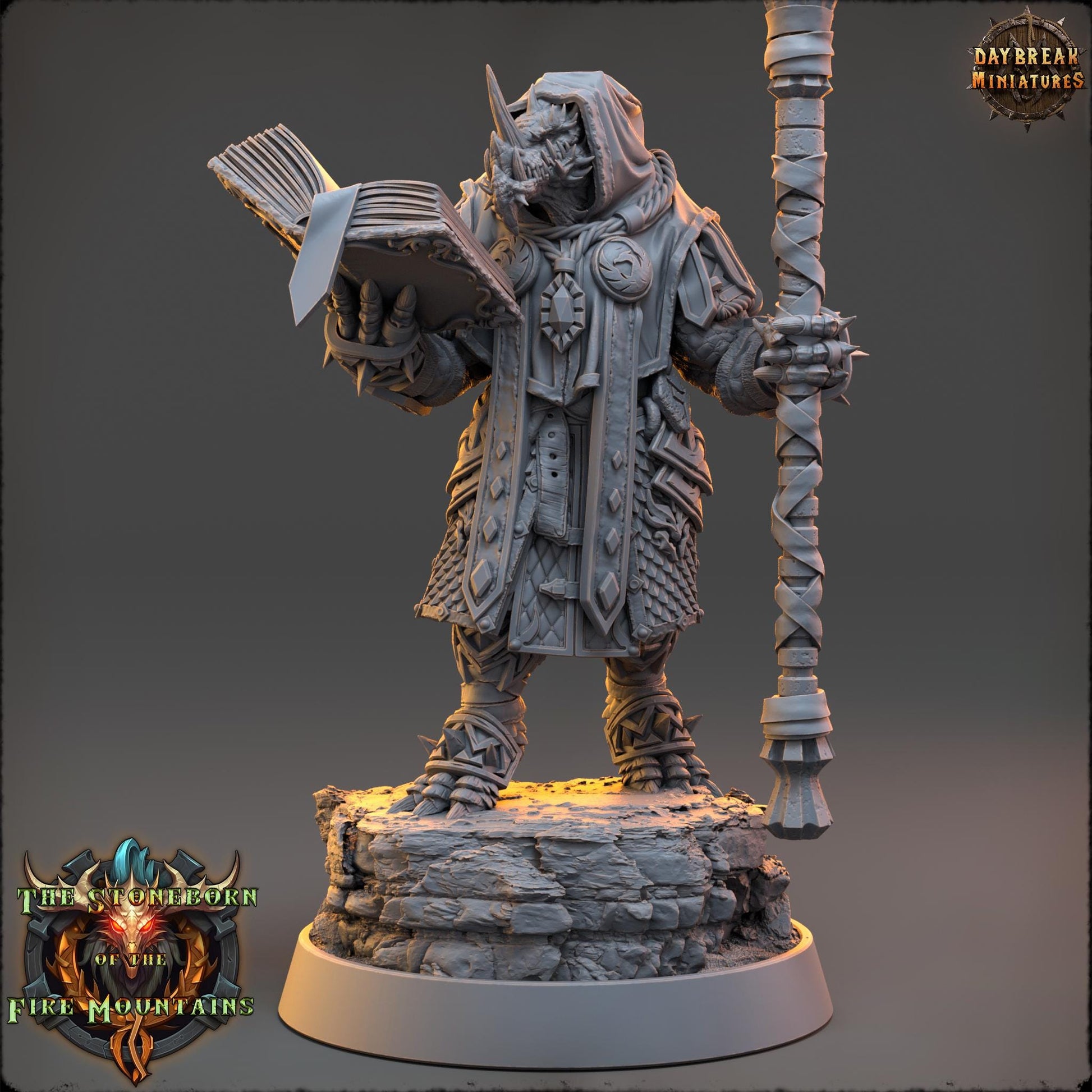 Ghaal Shaantza | Daybreak Miniatures | The Stoneborn of the Fire Mountains | RESIN | Fantasy | Wargaming | RPG | Gaming | Character Model