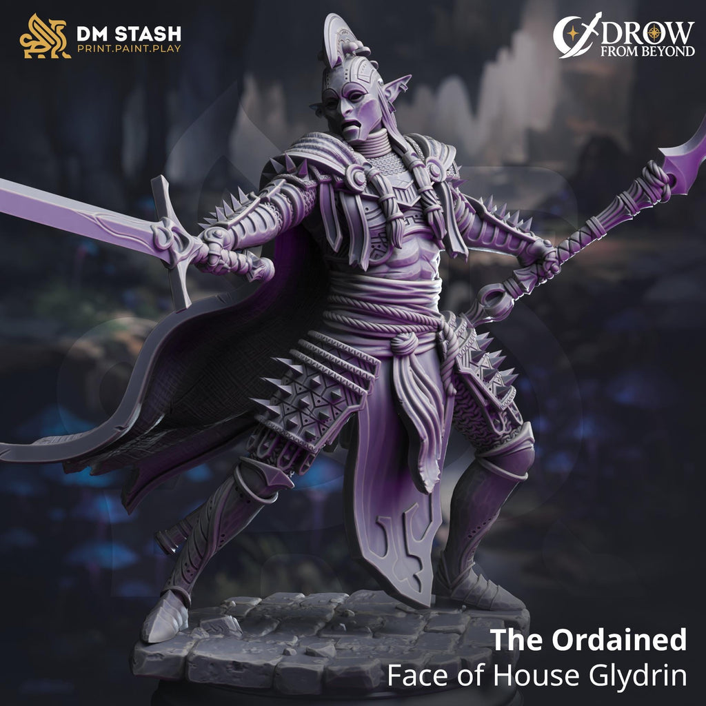 The Ordained - Face of House Glydrin | DM Stash | Drow from Beyond | Fantasy | DnD | RPG | Tabletop | Miniature | Character