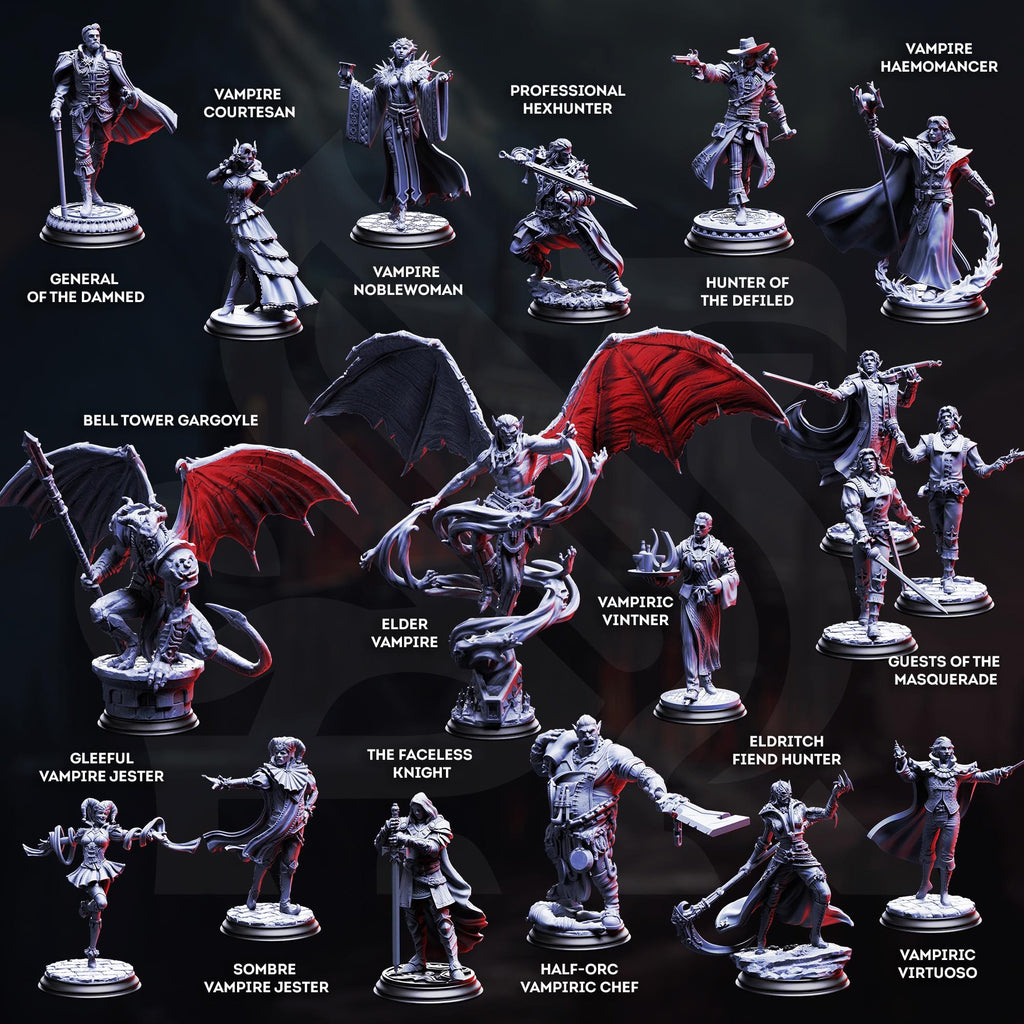 Vampire Socialites - Guests of the Masquerade | DM Stash | Crimson Masquerade | Fantasy | DnD | RPG | Tabletop | Miniature | Model