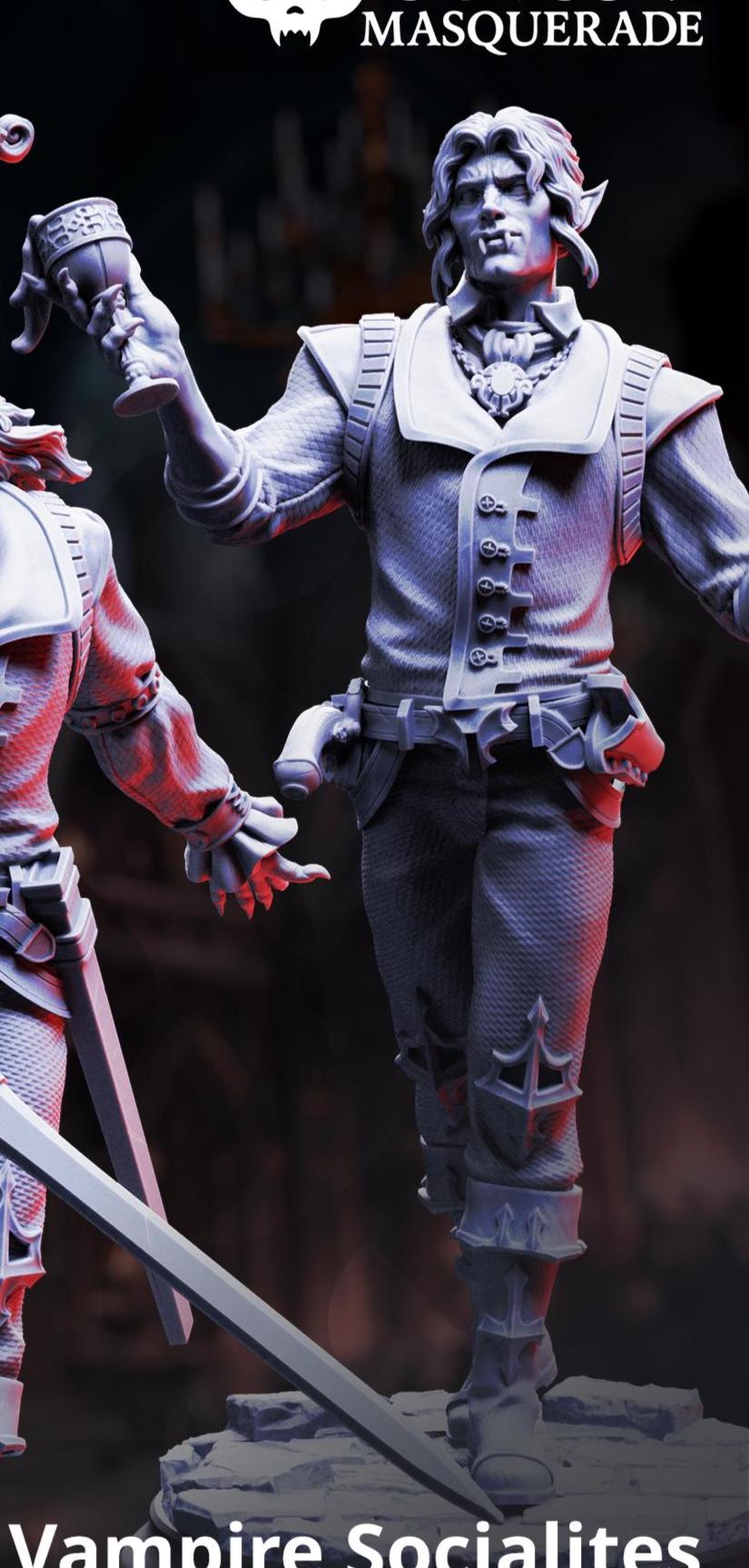Vampire Socialites - Guests of the Masquerade | DM Stash | Crimson Masquerade | Fantasy | DnD | RPG | Tabletop | Miniature | Model