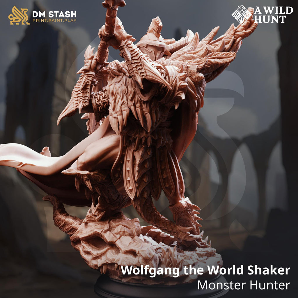 Wolfgang the World Shaker - Monster Hunter | DM Stash | A Wild Hunt | Fantasy | DnD | RPG| Gaming | Miniature | Character Model
