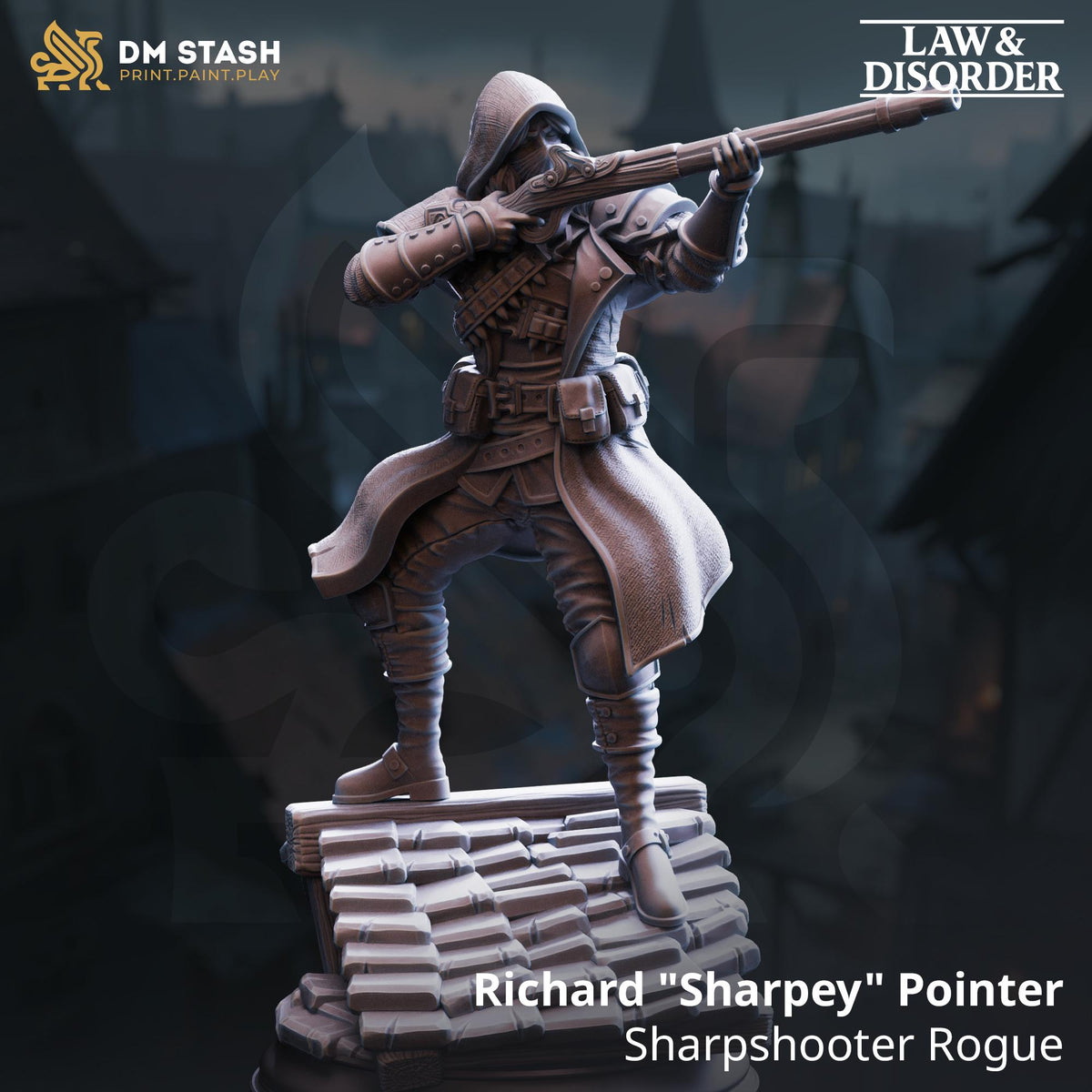 Richard Sharpey Pointer - Sharpshooter Rogue | DM Stash | Gangs of Grimgate | Fantasy | DnD | RPG | Tabletop | Miniature | Character