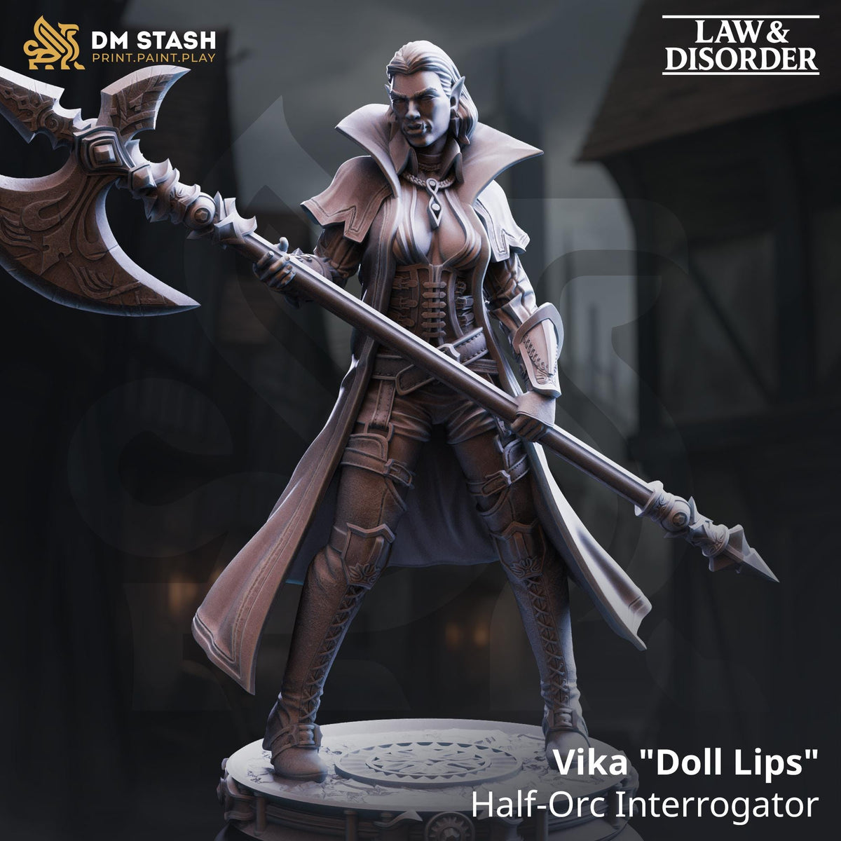 Vika Doll Lips - Half-Orc Interrogator | DM Stash | Gangs of Grimgate | Fantasy | DnD | RPG | Tabletop | Miniature | Character