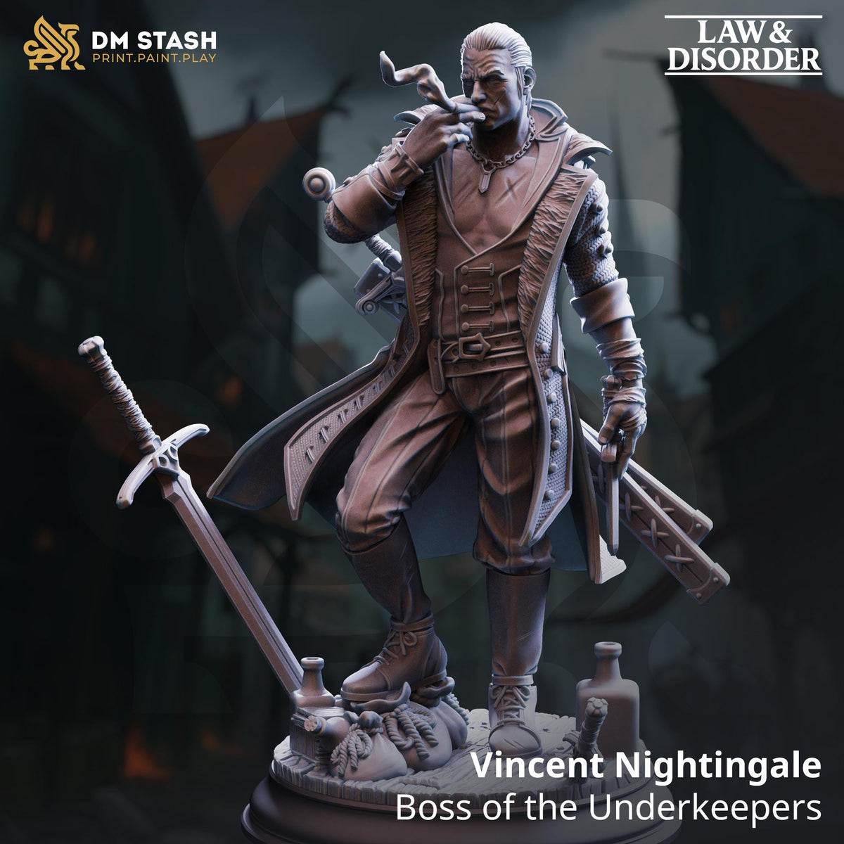 Vincent Nightingale - Boss of the Underkeepers | DM Stash | Gangs of Grimgate | Fantasy | DnD | RPG|Tabletop | Miniature | Character