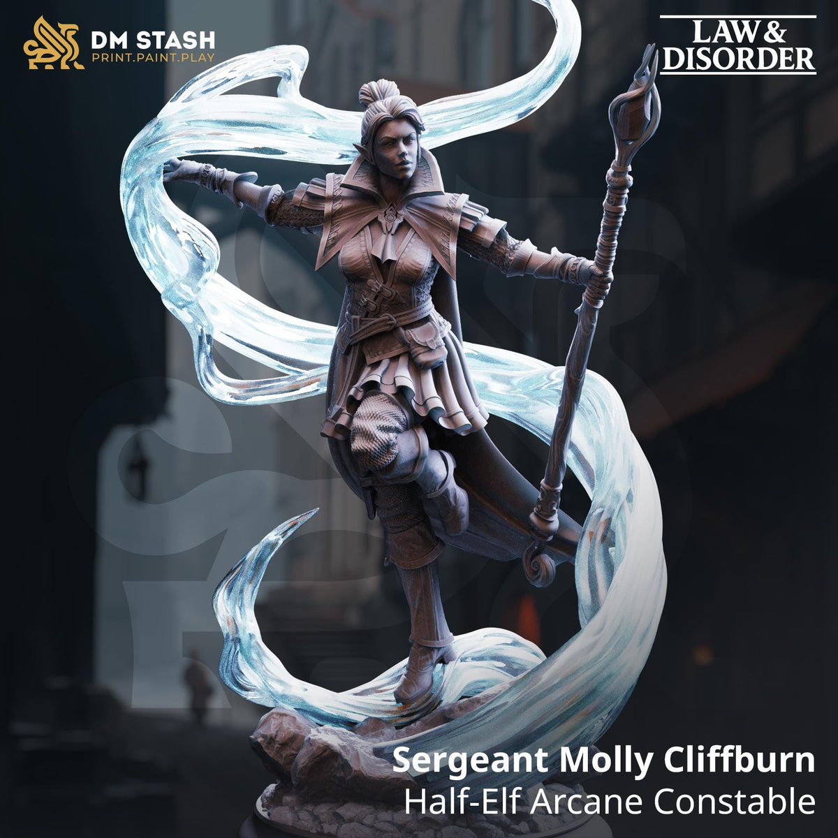 Molly Cliffburn - Half-Elf Arcane Constable | DM Stash | Gangs of Grimgate | Fantasy | DnD | RPG | Tabletop | Miniature | Character