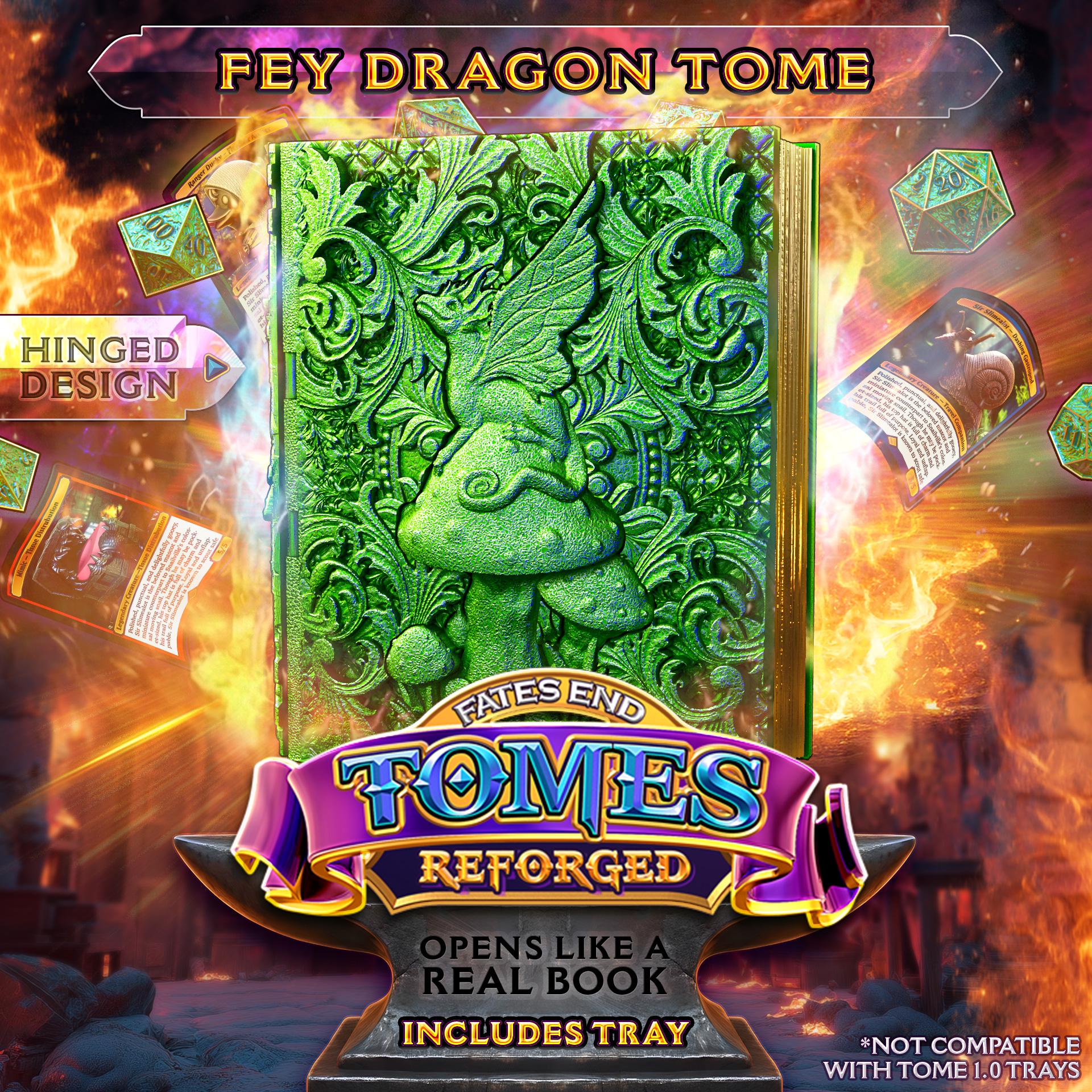 Reforged Fey Dragon Tome | Fates End | Fantasy | DnD | RPG | Roleplay Gaming | MTG Magic Card Box | Gamer Gift