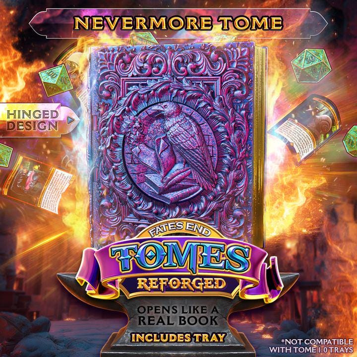 Reforged Nevermore Tome | Fates End | Fantasy | DnD | RPG | Roleplay Gaming | MTG Magic Card Box | Gamer Gift