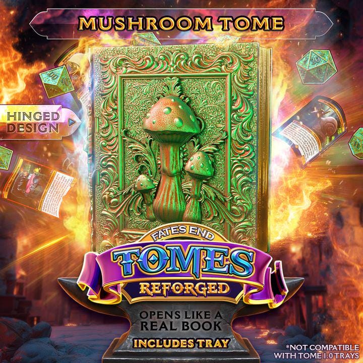 Reforged Mushroom Tome | Fates End | Fantasy | DnD | RPG | Roleplay Gaming | MTG Magic Card Box | Gamer Gift