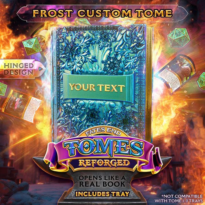 Reforged Frost Custom Text Tome | Fates End | Fantasy | DnD | RPG | Roleplay Gaming | MTG Magic Card Box | Gamer Gift