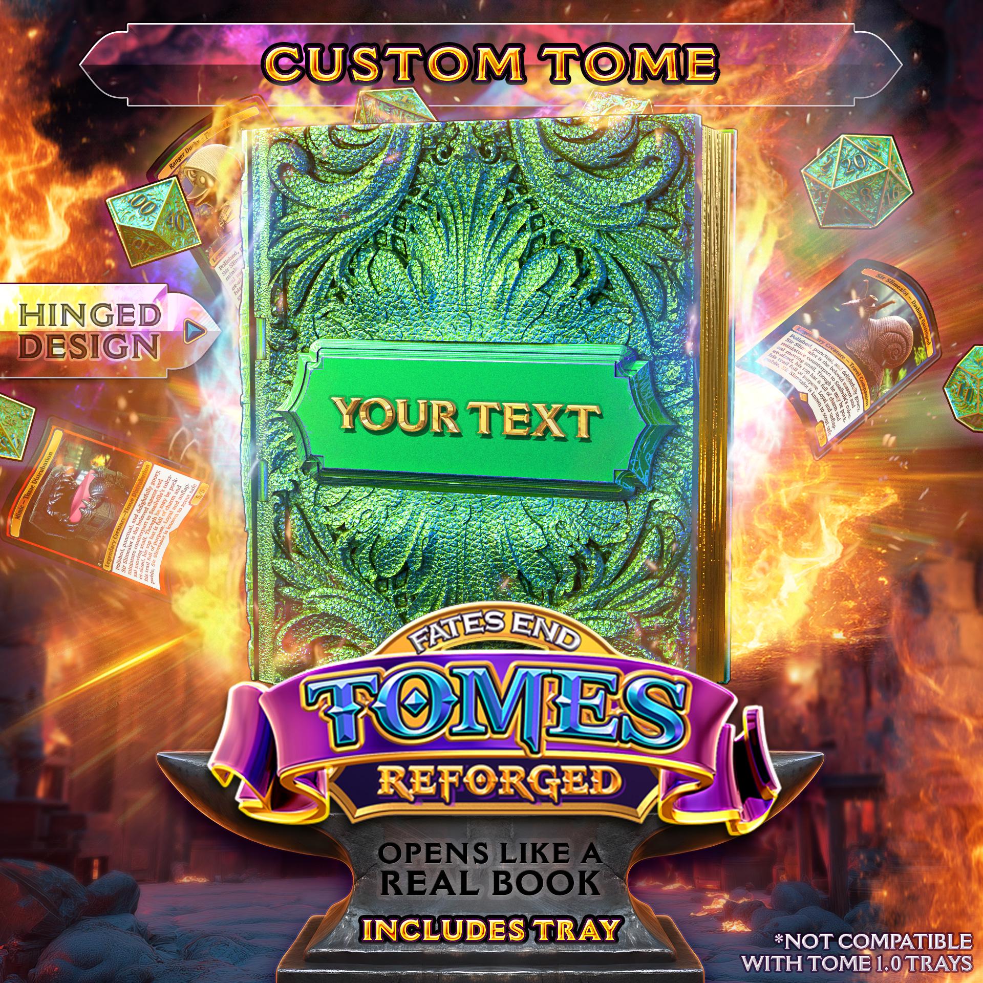 Reforged Custom Text Tome | Fates End | Fantasy | DnD | RPG | Roleplay Gaming | MTG Magic Card Box | Gamer Gift