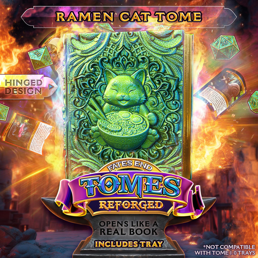 Reforged Ramen Cat Tome | Fates End | Fantasy | DnD | RPG | Roleplay Gaming | MTG Magic Card Box | Gamer Gift