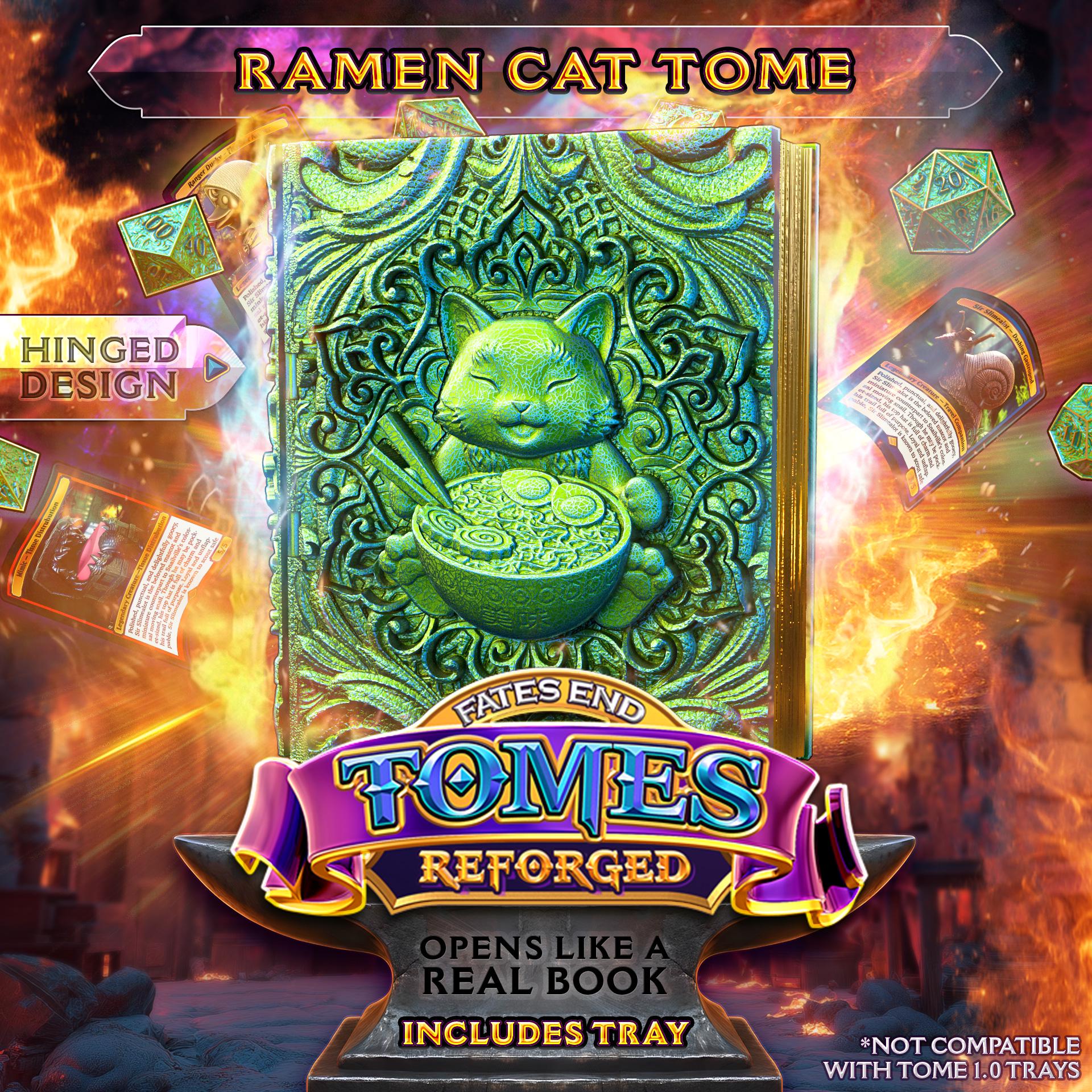 Reforged Ramen Cat Tome | Fates End | Fantasy | DnD | RPG | Roleplay Gaming | MTG Magic Card Box | Gamer Gift